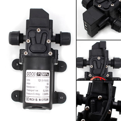 130Psi Dc12V 72W High Pressure Diaphragm Water Self Priming Pump Auto Switch, Screw Thread