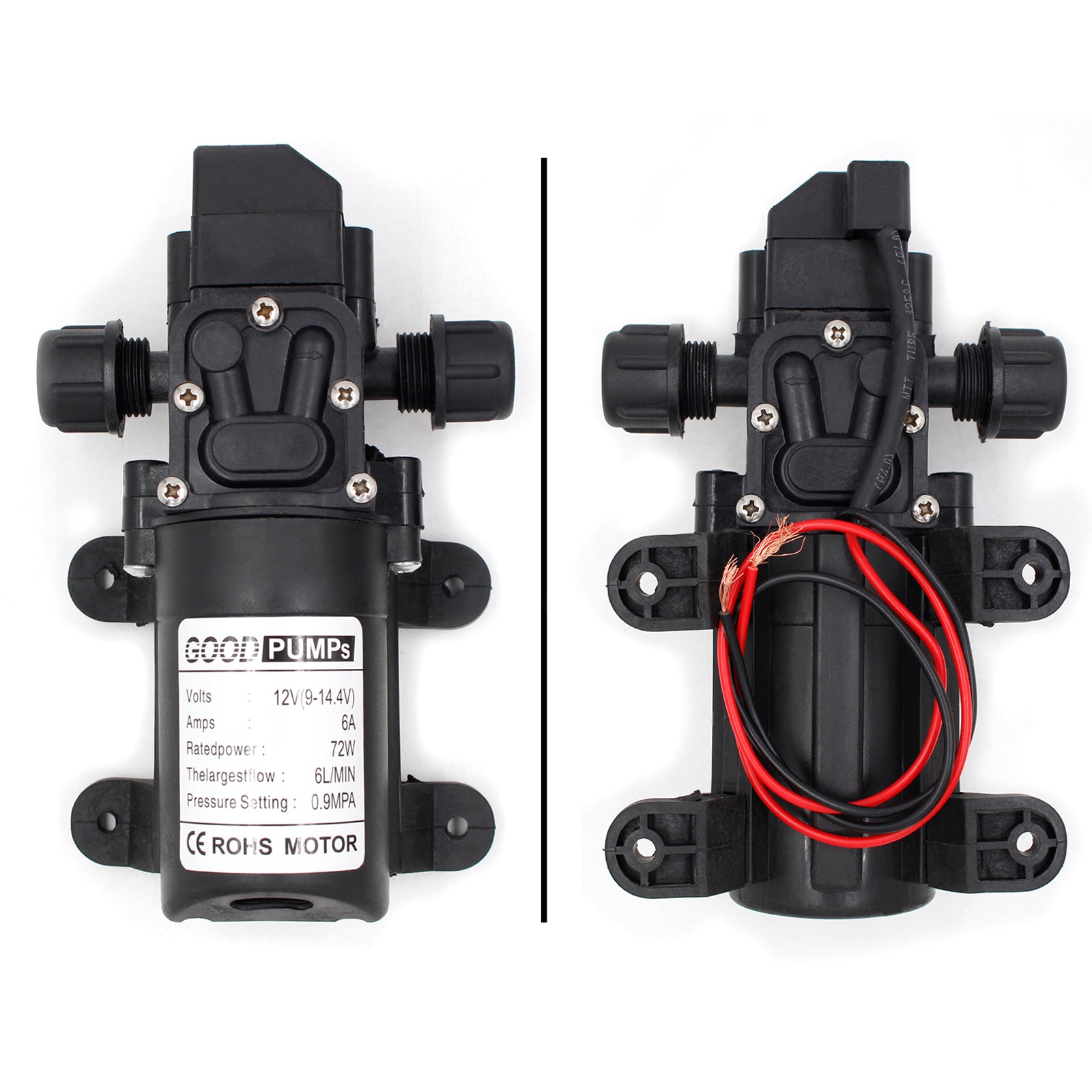 130Psi Dc12V 72W High Pressure Diaphragm Water Self Priming Pump Auto Switch, Screw Thread