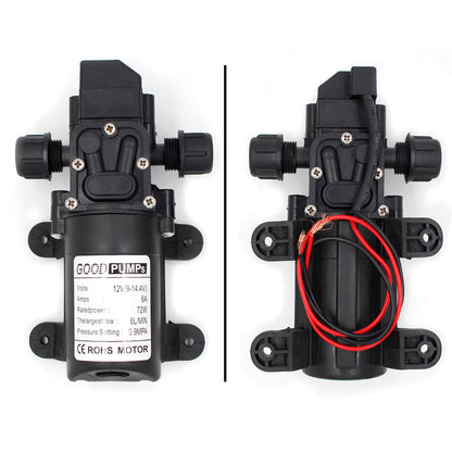 130Psi Dc12V 72W High Pressure Diaphragm Water Self Priming Pump Auto Switch, Screw Thread