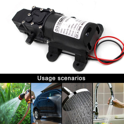 130Psi Dc12V 72W High Pressure Diaphragm Water Self Priming Pump Auto Switch, Straight
