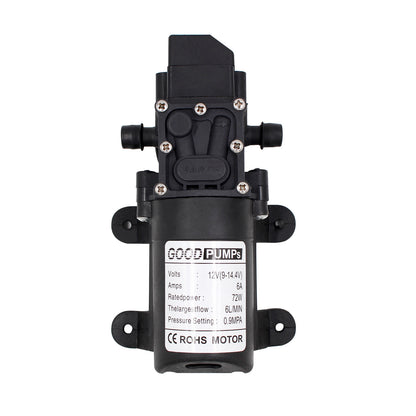 130Psi Dc12V 72W High Pressure Diaphragm Water Self Priming Pump Auto Switch, Straight