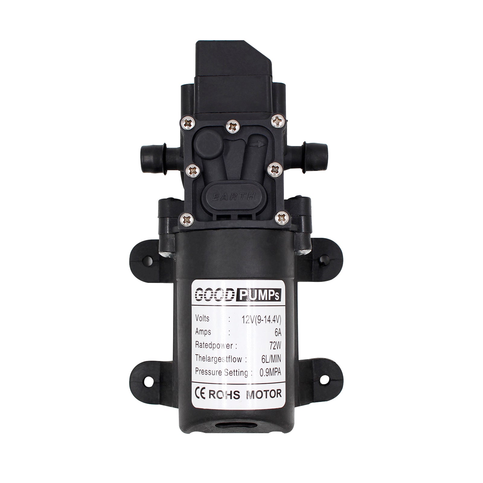 130Psi Dc12V 72W High Pressure Diaphragm Water Self Priming Pump Auto Switch, Straight
