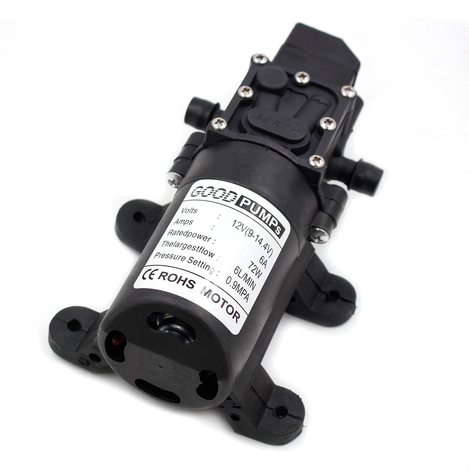 130Psi Dc12V 72W High Pressure Diaphragm Water Self Priming Pump Auto Switch, Straight