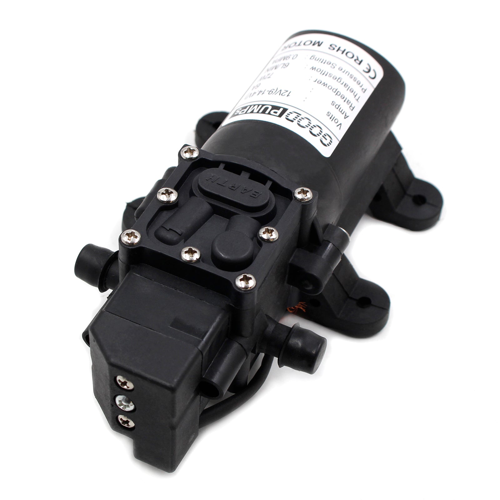 130Psi Dc12V 72W High Pressure Diaphragm Water Self Priming Pump Auto Switch, Straight