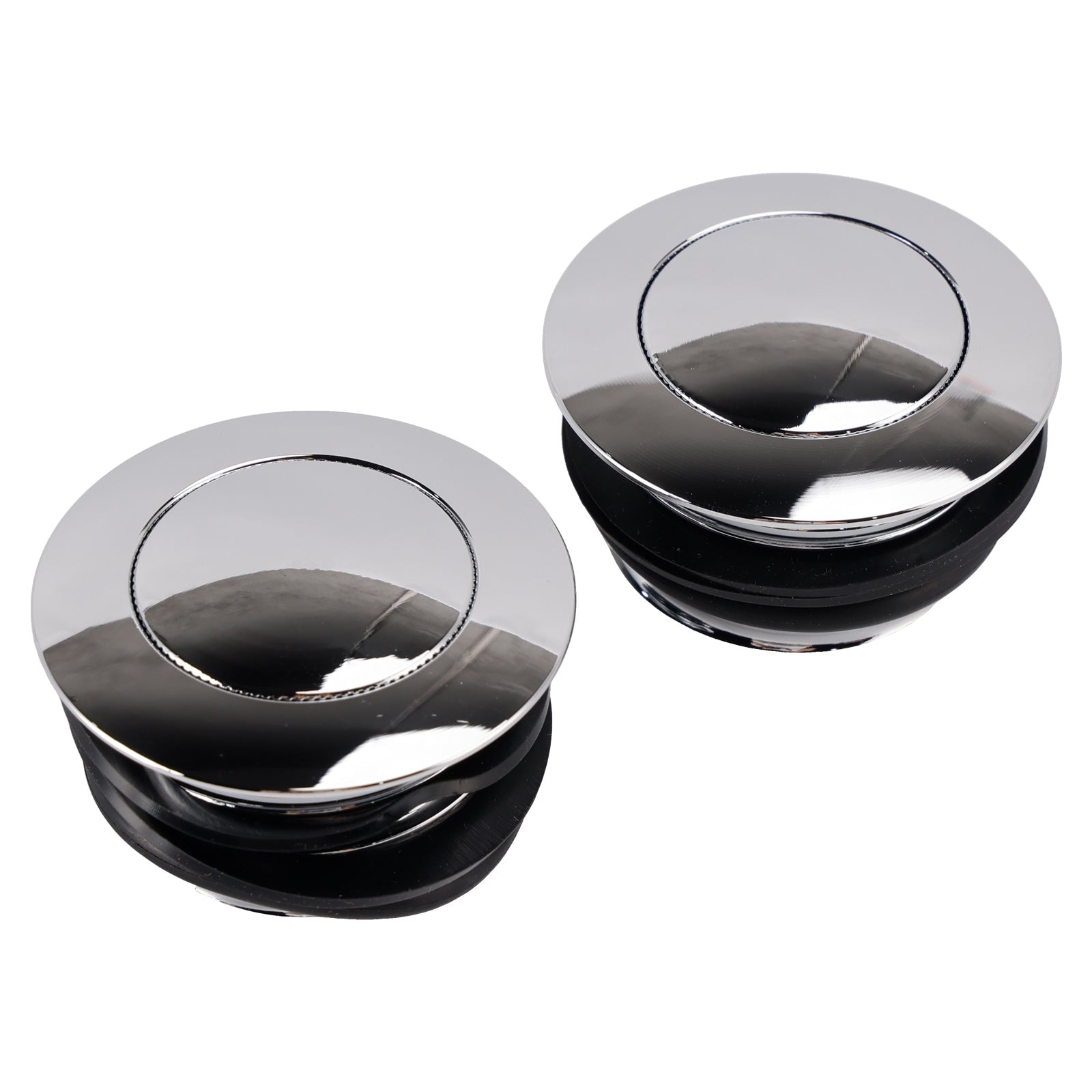 Chrome Billet Aluminum Pop Up Screw In Gas Cap Set For Touring Softail Dyna