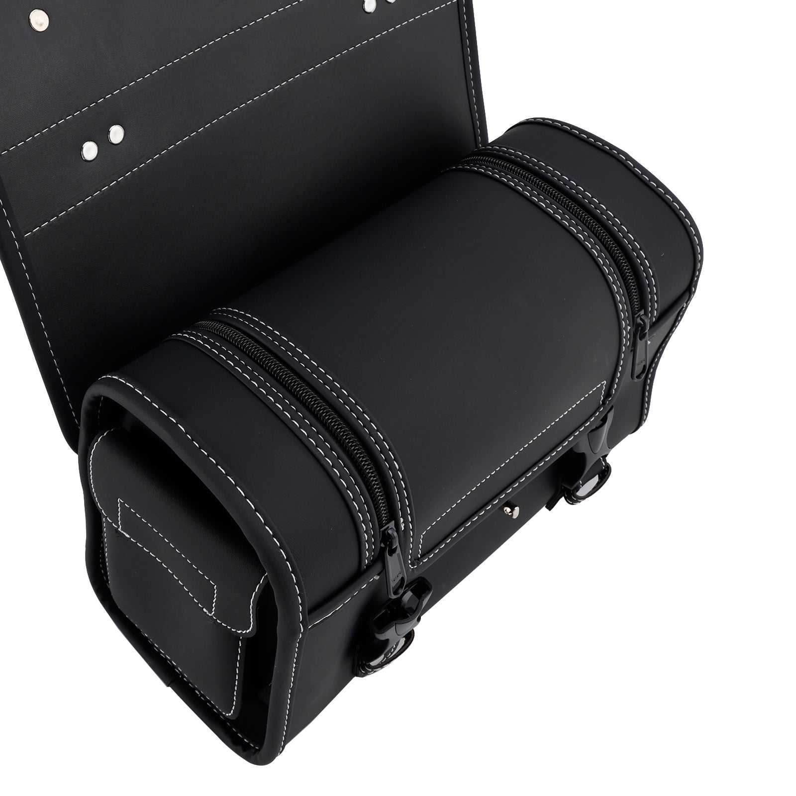 Universal Saddlebag Side Storage Bag Pannier Luggage Pu For Motorcycle Black