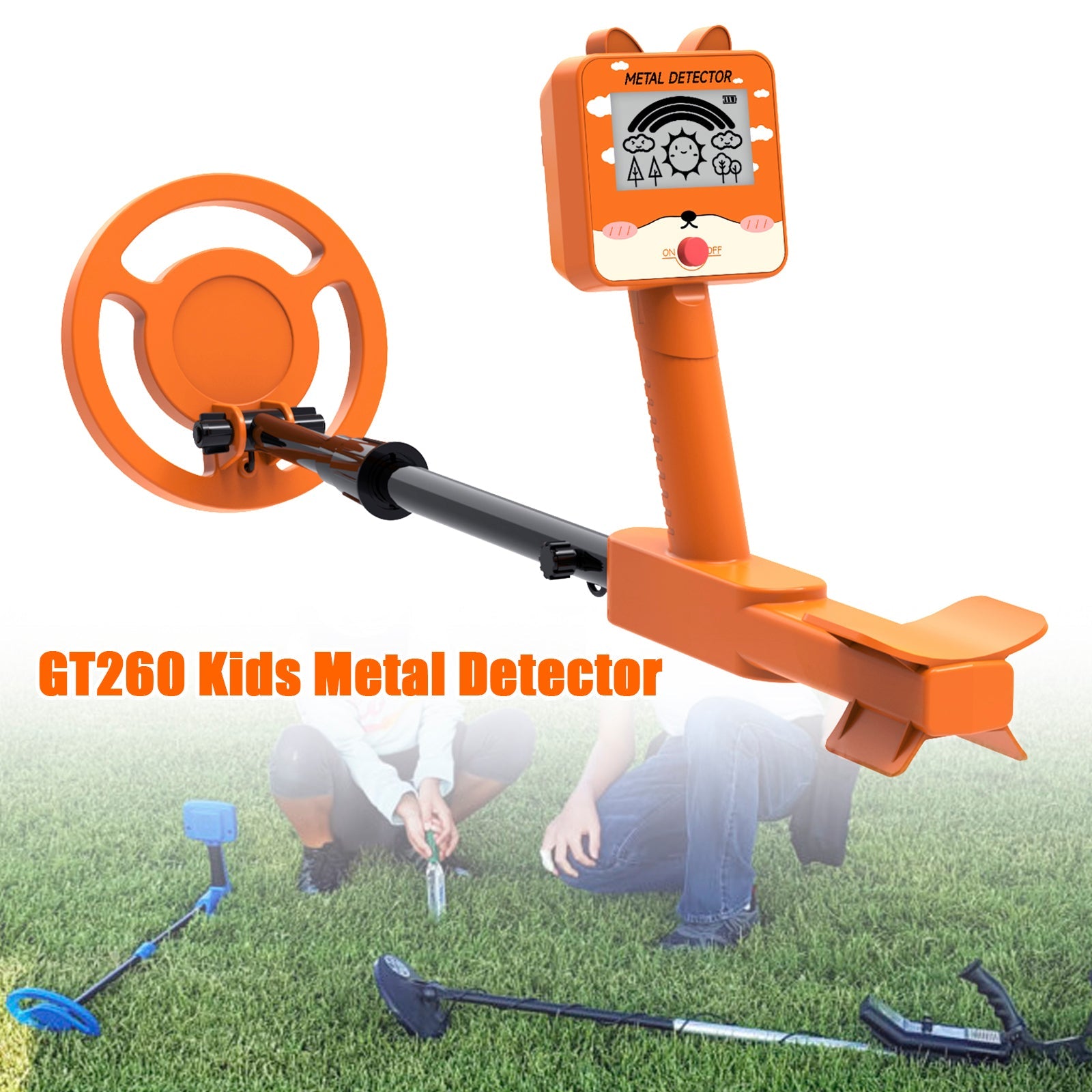GT260 Kids Child Treasure Seeker Beginners Metal Detector Waterproof 6.3" Coil
