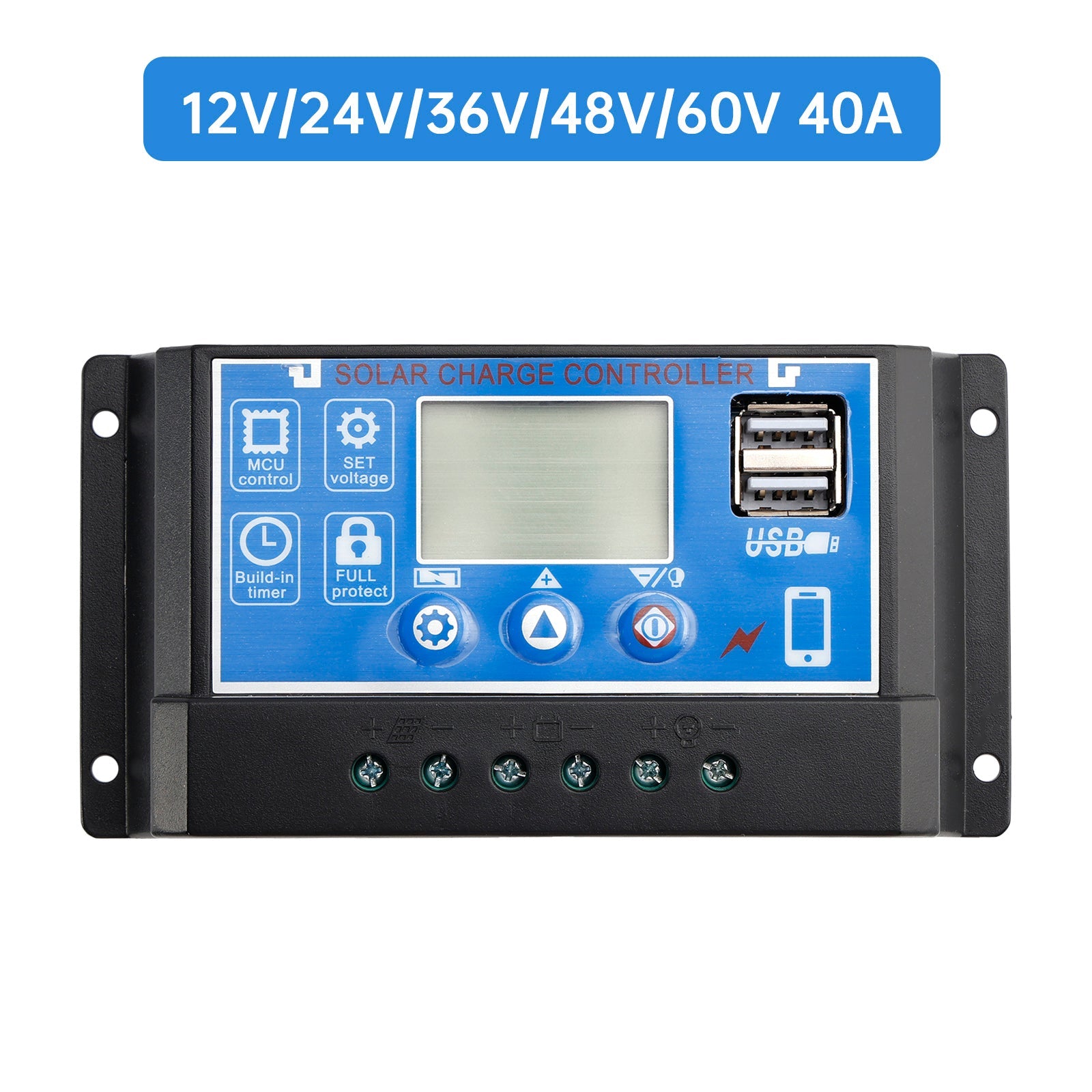 12V-60V PWM Solar Controller Display Current Solar Street Light Control 0V Start
