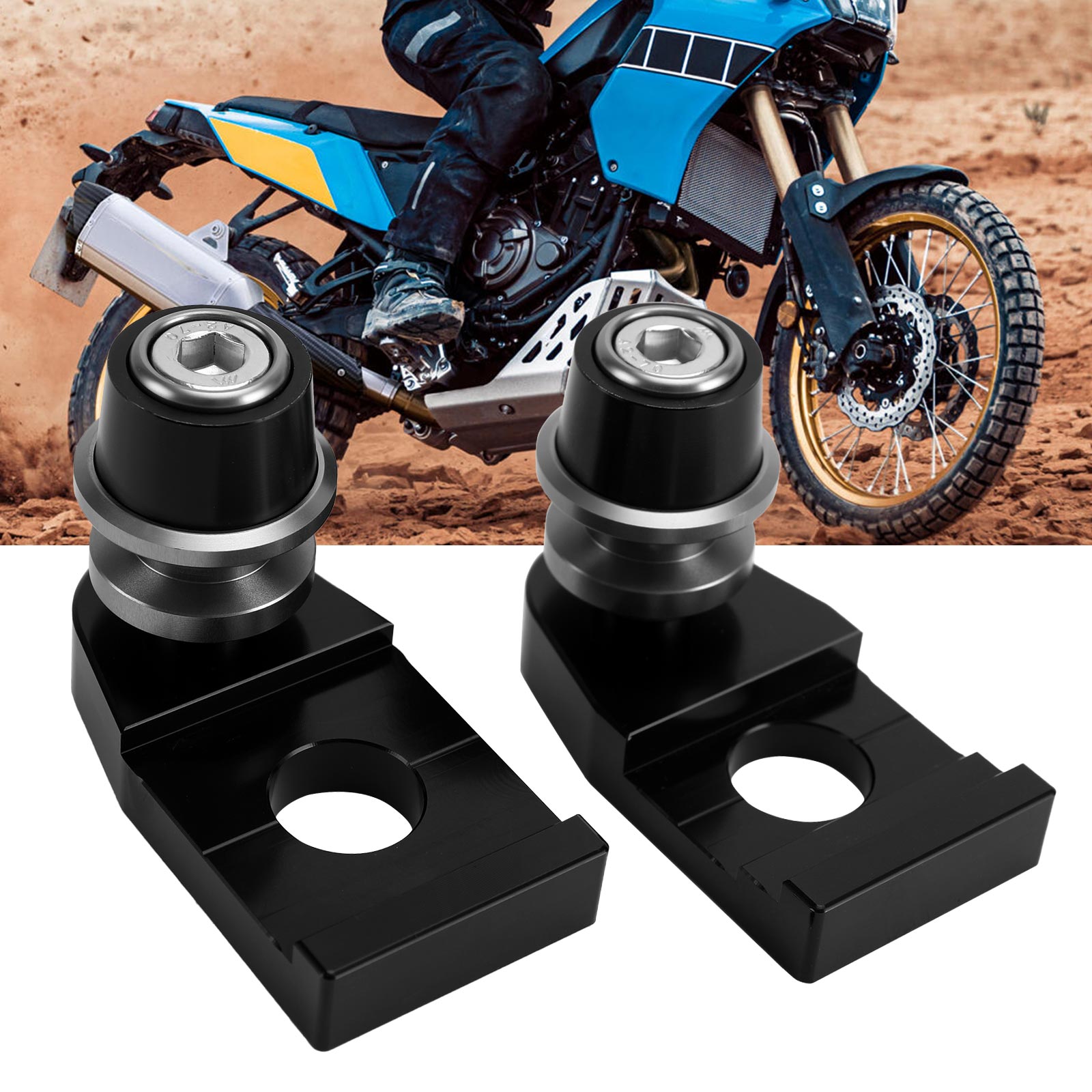 CNC Chain Adjuster Block With Stand Spool For YAMAHA TENERE 700/XTZ700 2019-2021