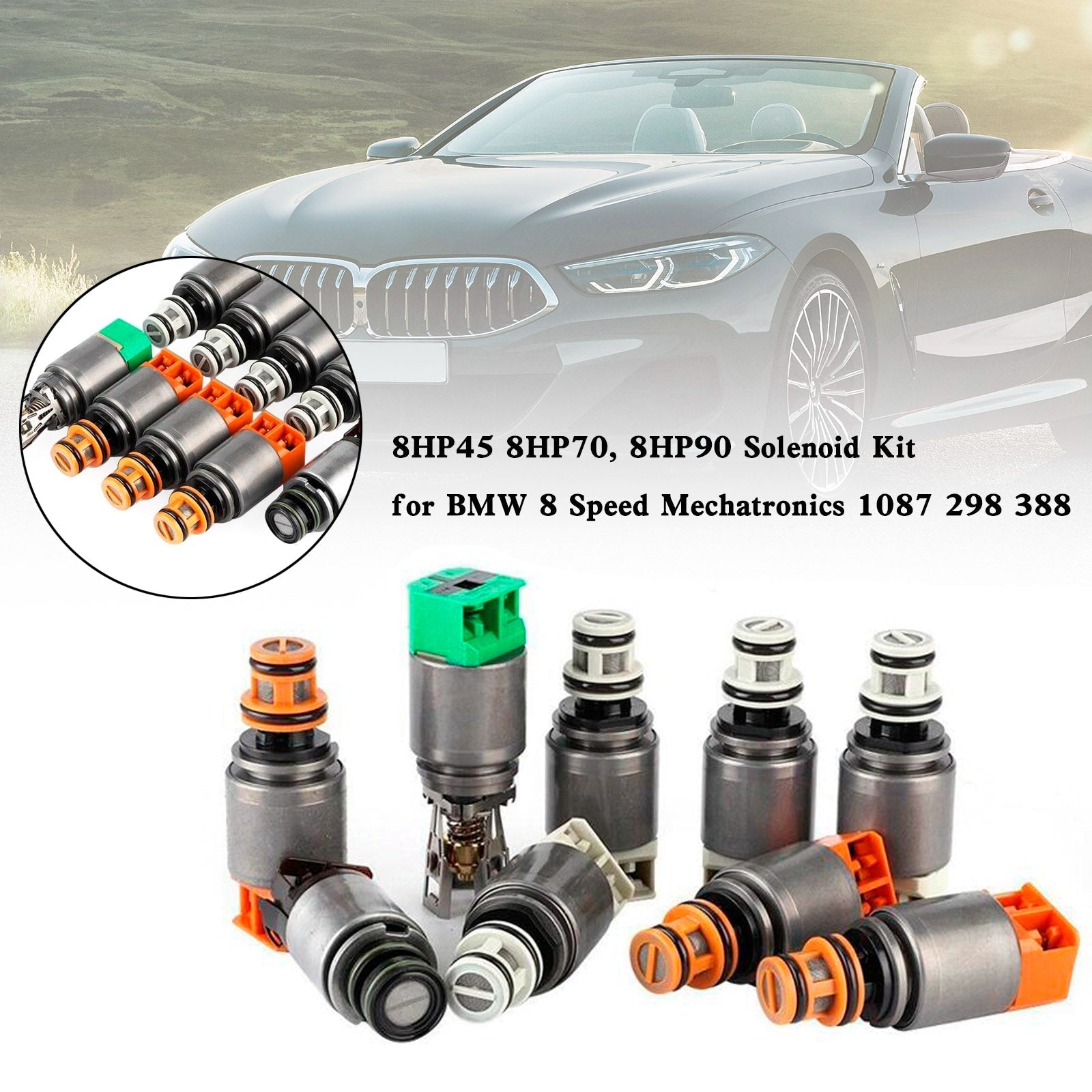 2010-2011 BMW X3 L6 3.0L 8 Speed Mechatronics 1087 298 388 8HP45 8HP70 8HP90 Solenoid Kit