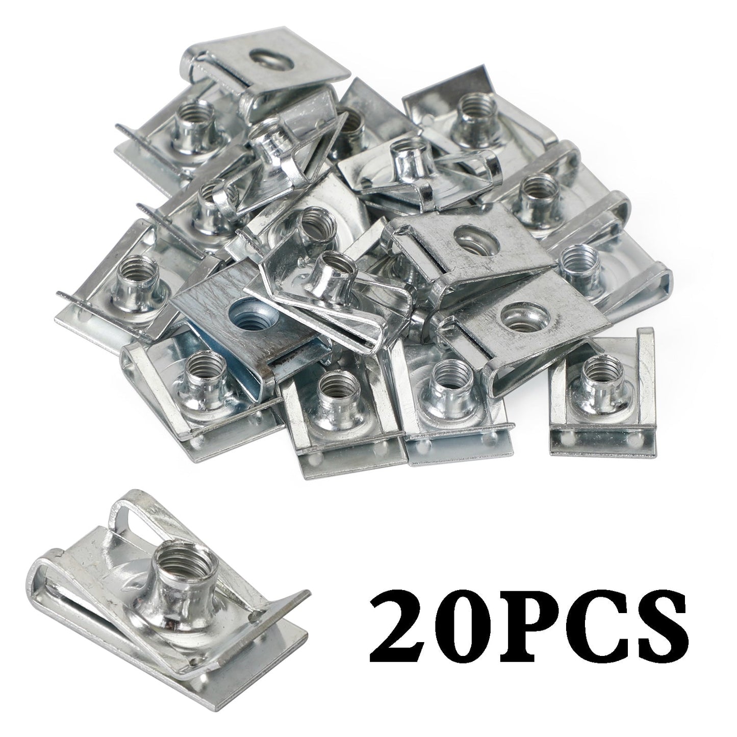 20x Fairing Clips M6 6mm Bodywork Panel Spire Clip Motorcycle Speed Clips U Nut Generic