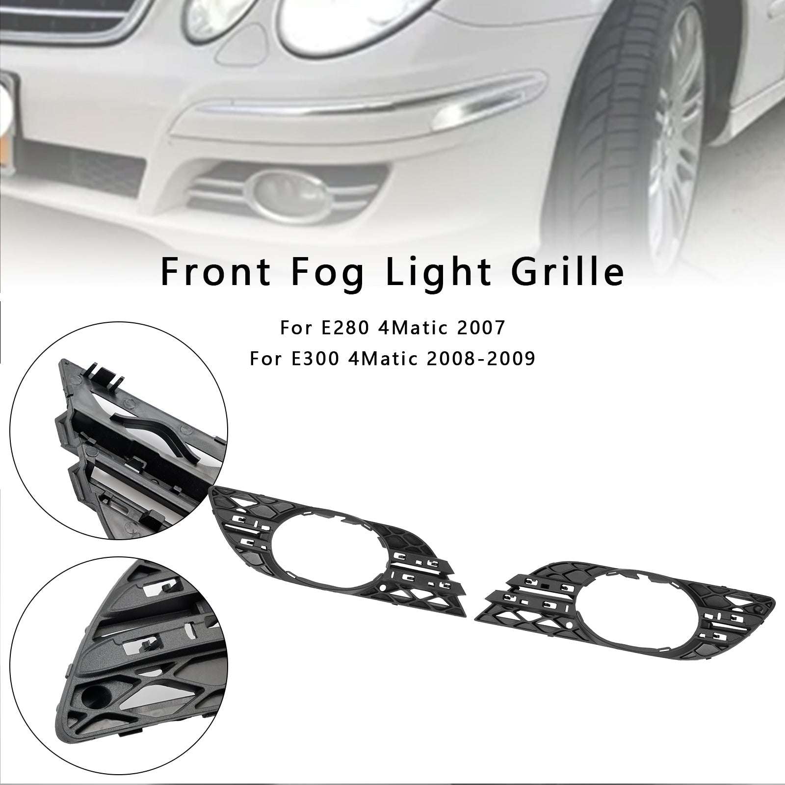 2007-2009 Mercedes Benz E-Class W211 E320 Bluetec 2PCS Fog Light Trim Set 2118850822 MB1038115
