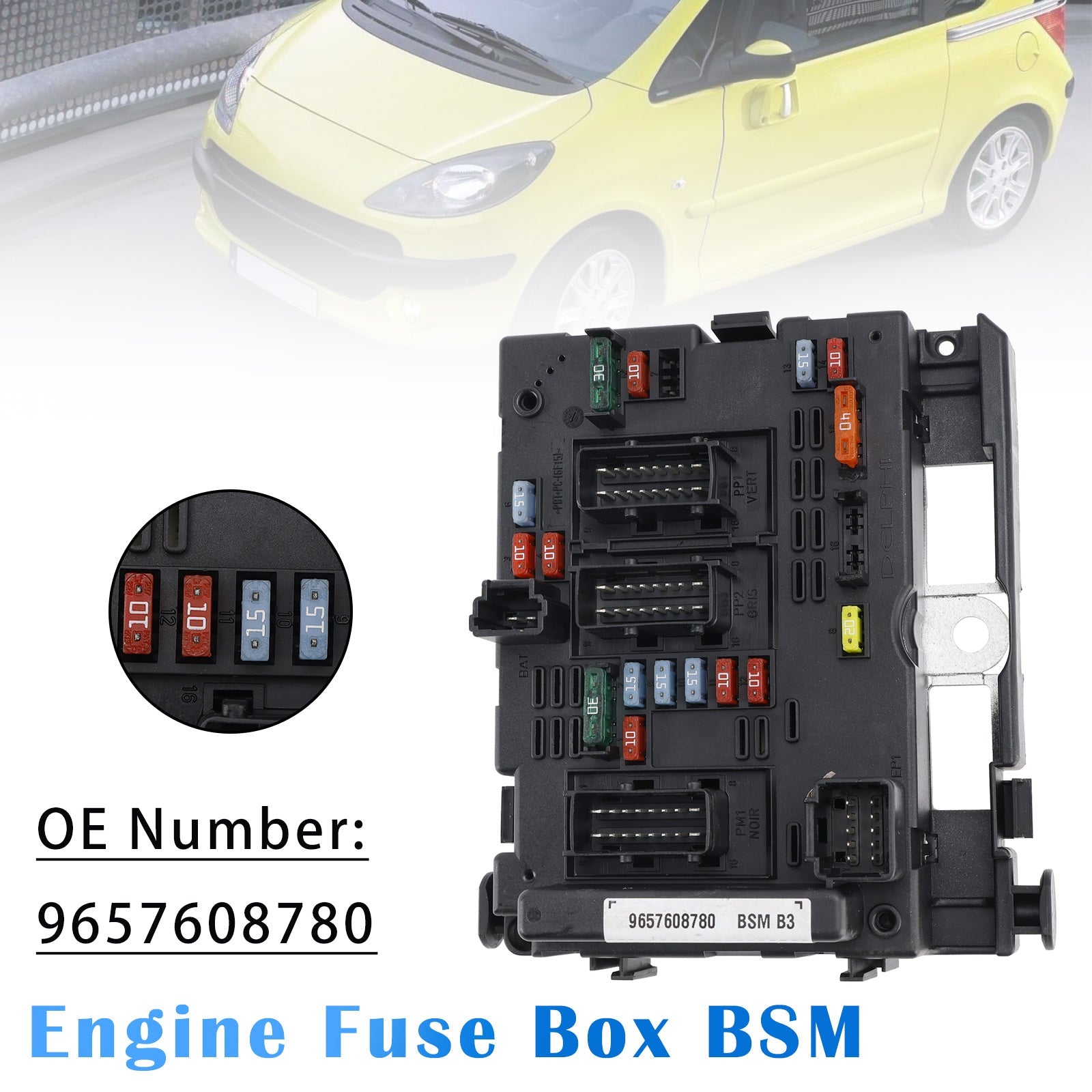 For Peugeot 1007 207 9657608780 Engine Control Unit Fuse Box