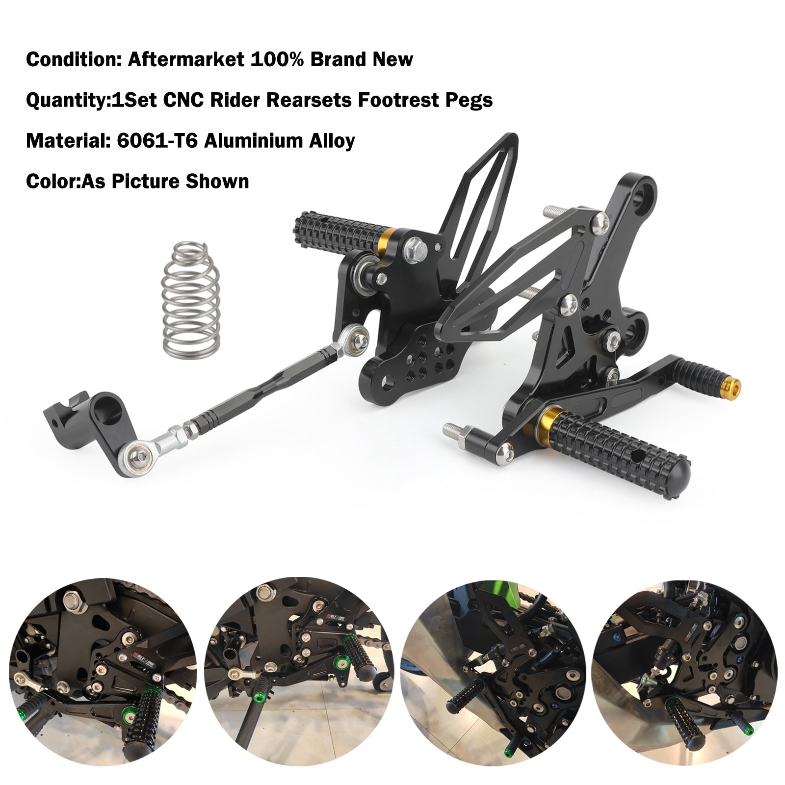 2018-2022 Kawasaki Ninja 250/400 Rearsets Adjustable Foot Pegs Rest Generic