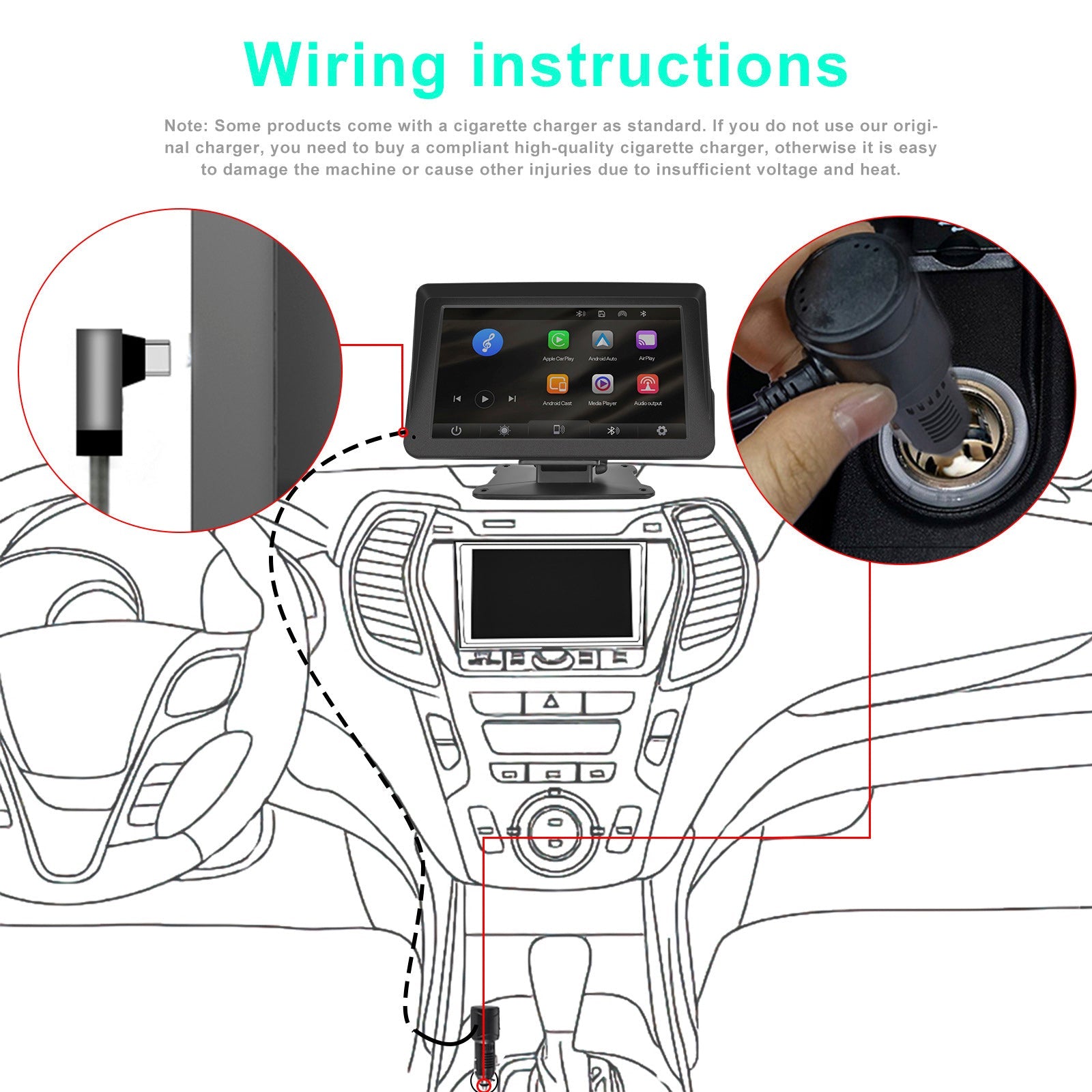 7-inch CarPlay Multifunction Player Auto Apple AirPlay Android Projection Camera