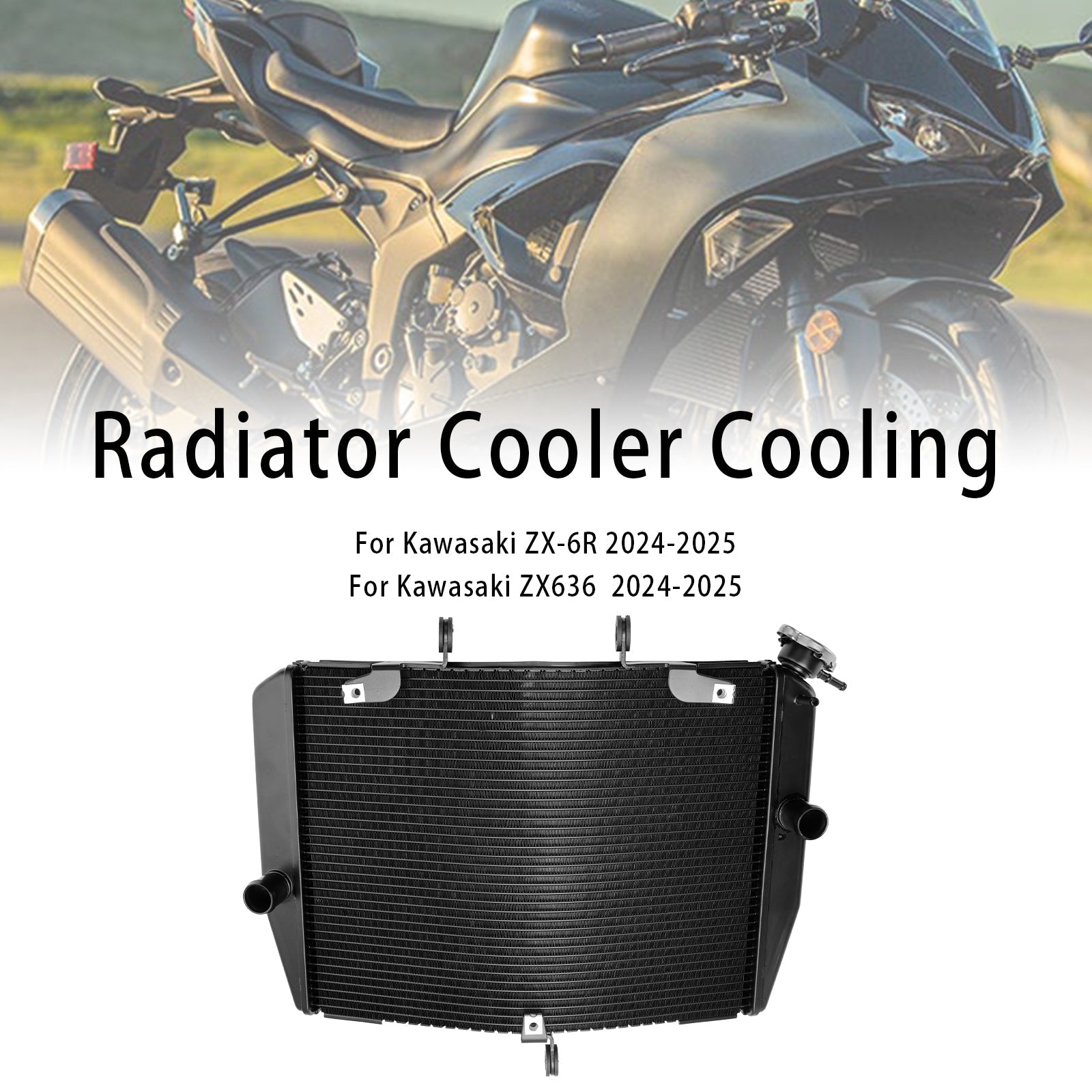 2024-2025 Kawasaki ZX-6R ZX636 Radiator Cooling Engine Cooler
