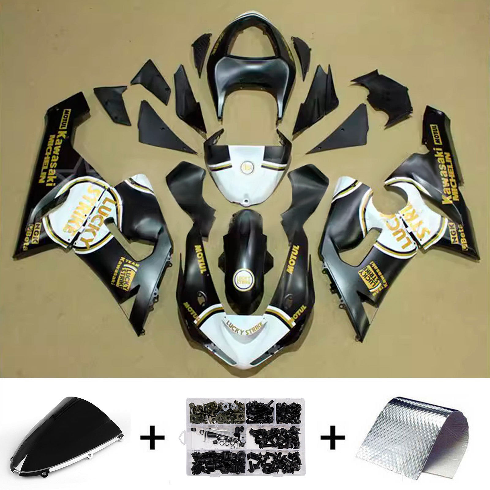 Injection Fairing Kit Bodywork Plastic ABS fit For Kawasaki ZX6R 636 2005-2006
