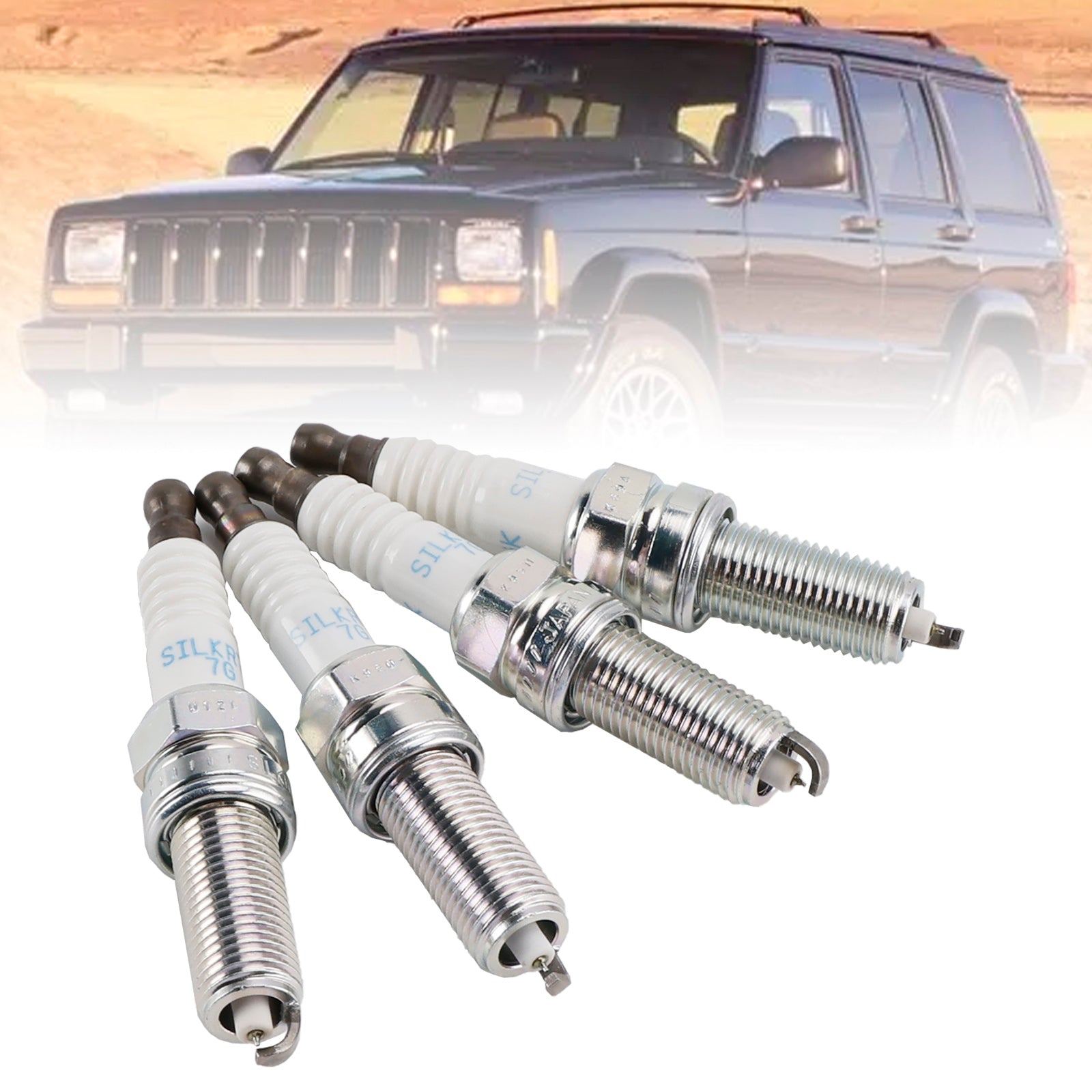 4Pcs Spark Plugs 68292346AA For Jeep Cherokee Wrangler 2.0 L4