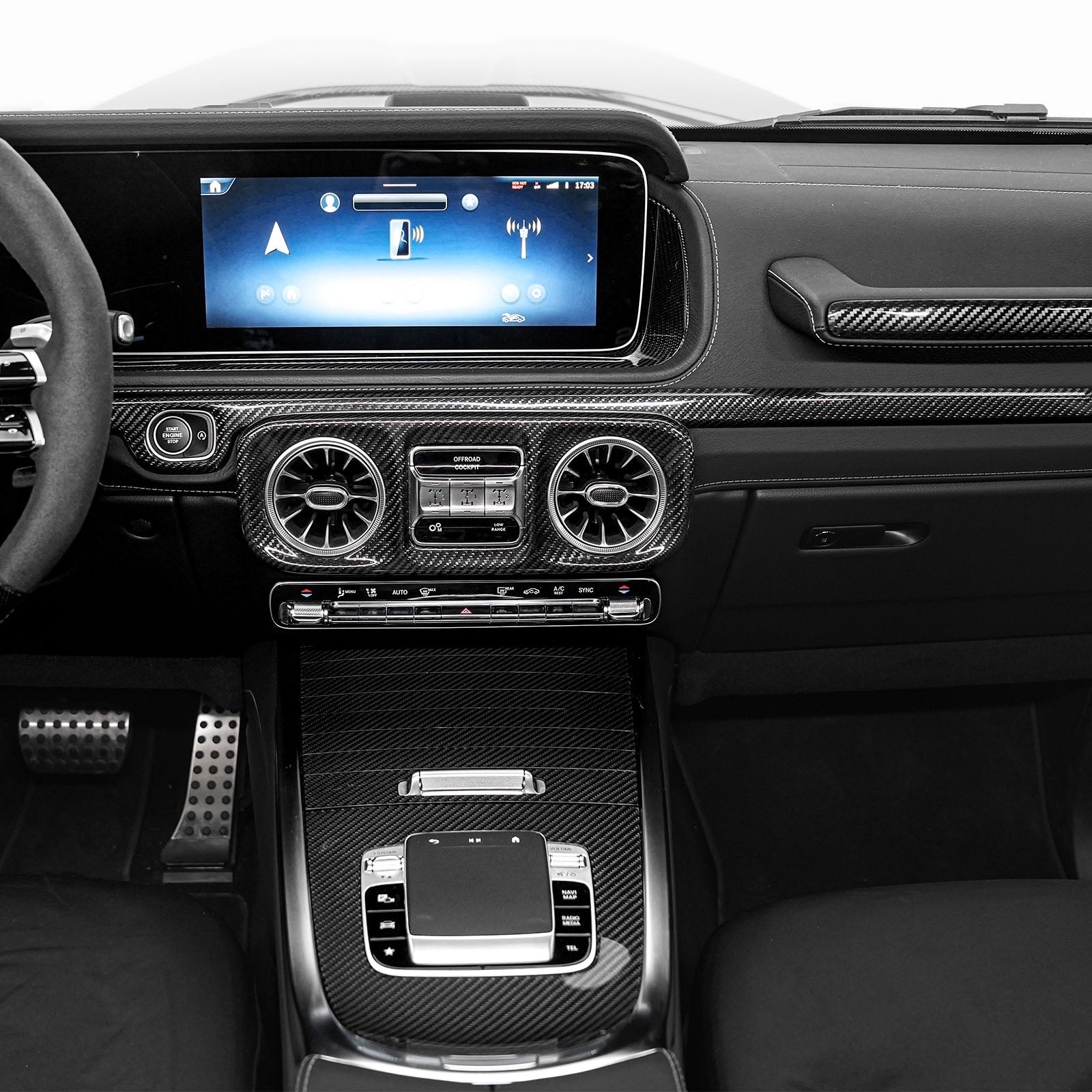 2025+ Fit Mercedes W465 G550 G580 G63 Dry Carbon Dash Interior Trim Panel Set