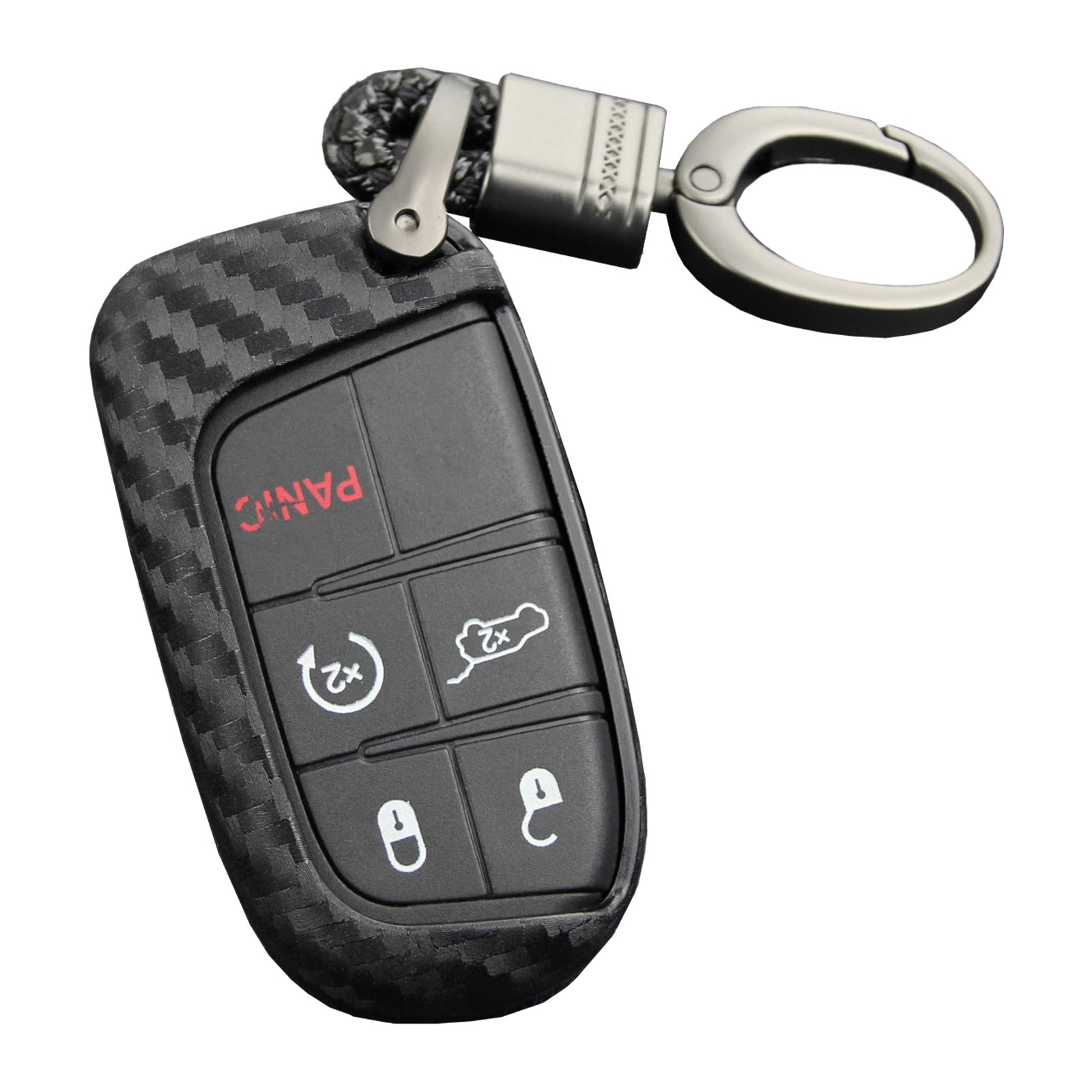 Leather Silicone Car Key Case Cover With Buckle For Jeep