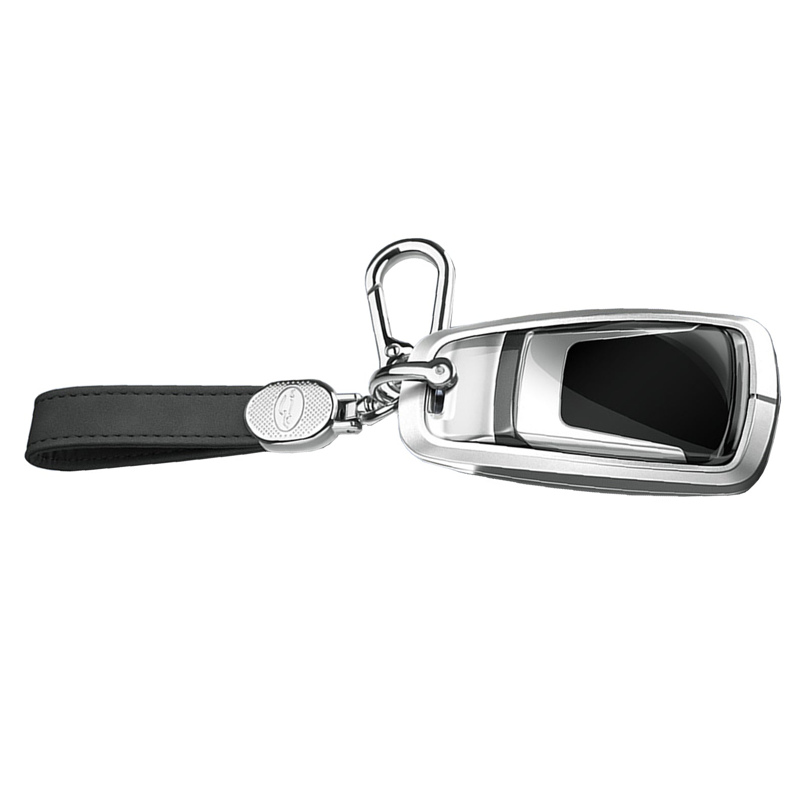 Aluminum Alloy TPU Silvery Car Key Case Cover With Buckle For Audi a6l a4l a3