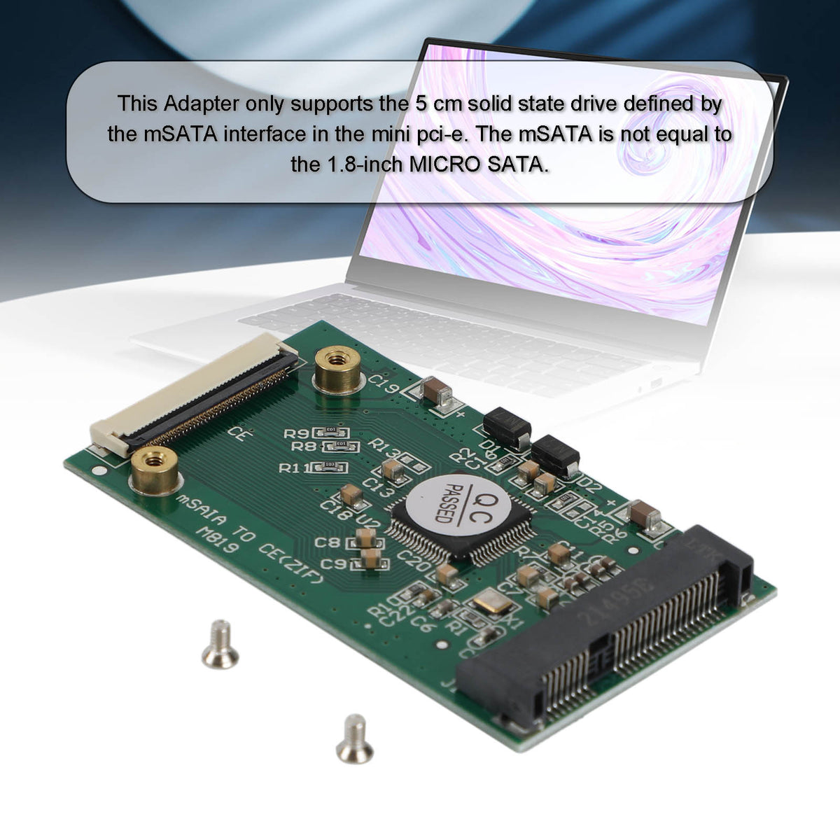 1.8 inch Mini mSATA PCI-E SSD HDD to 40pin ZIF CE Cable Adapter Card