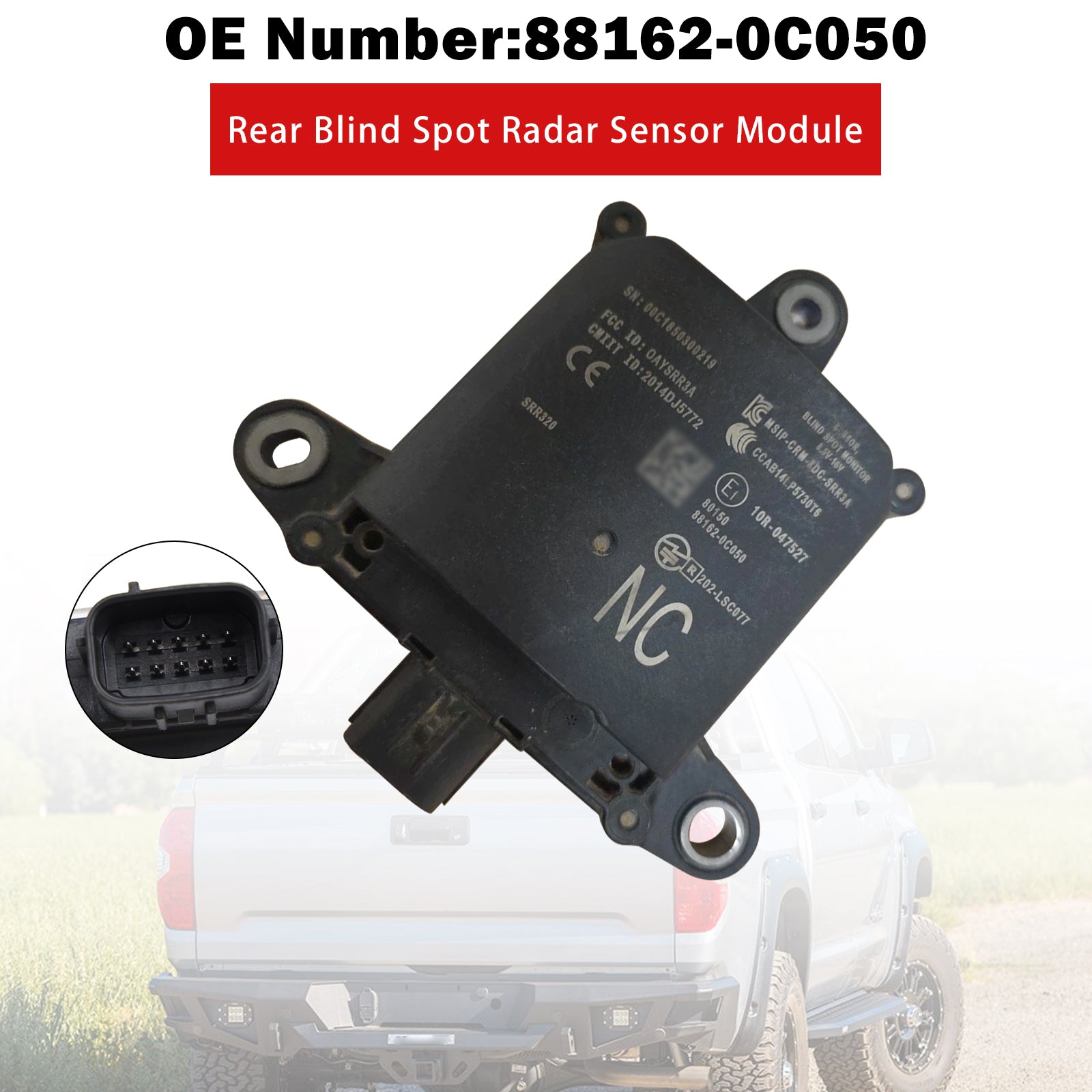 Rear Blind Spot Radar Sensor Module 88162-0C050 For Toyota Tundra 2014-2021