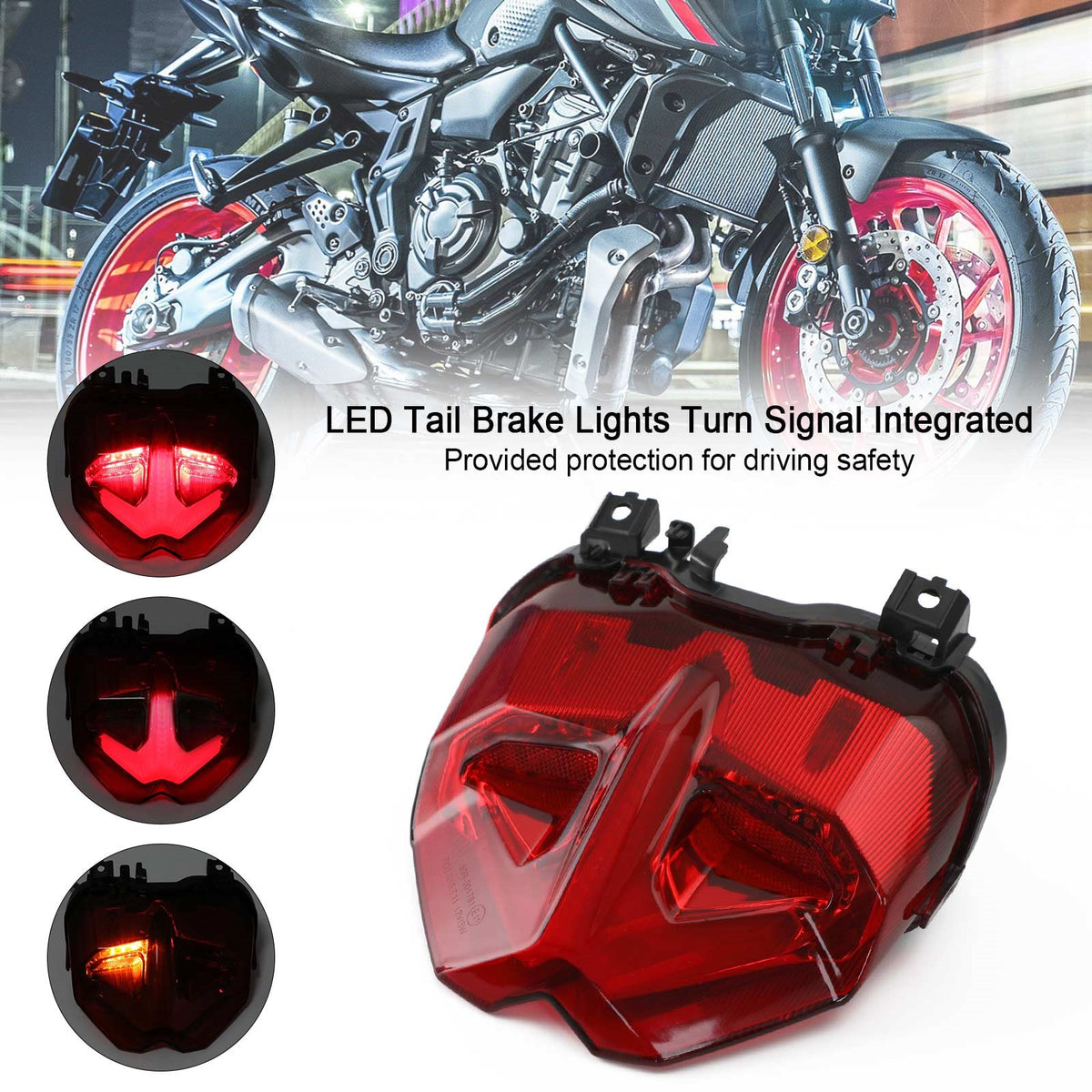 Tail Brake Lights Turn Signal Integrated For YAMAHA MT-09 MT10 SP 2021-2023 Red