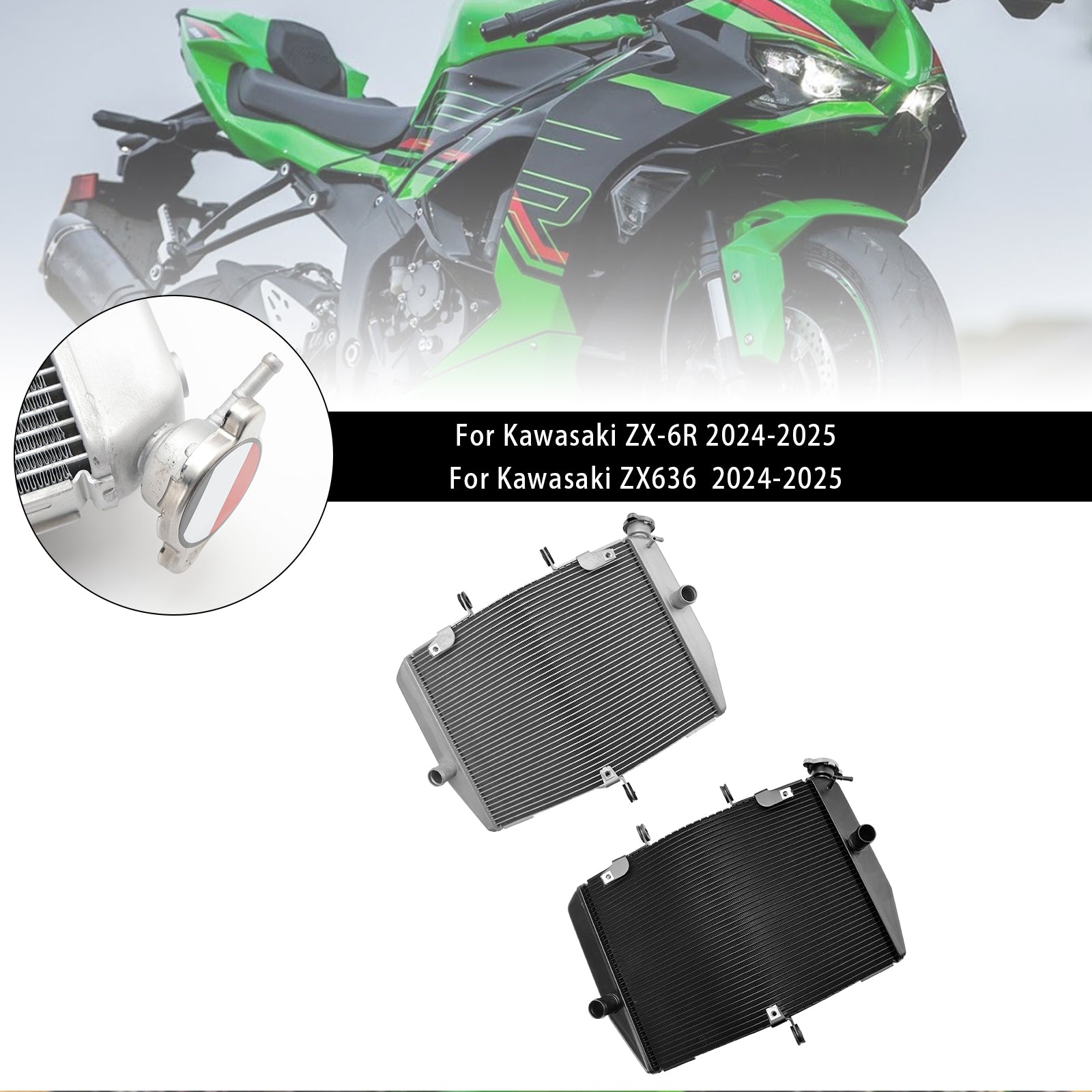 2024-2025 Kawasaki ZX-6R ZX636 Radiator Cooling Engine Cooler