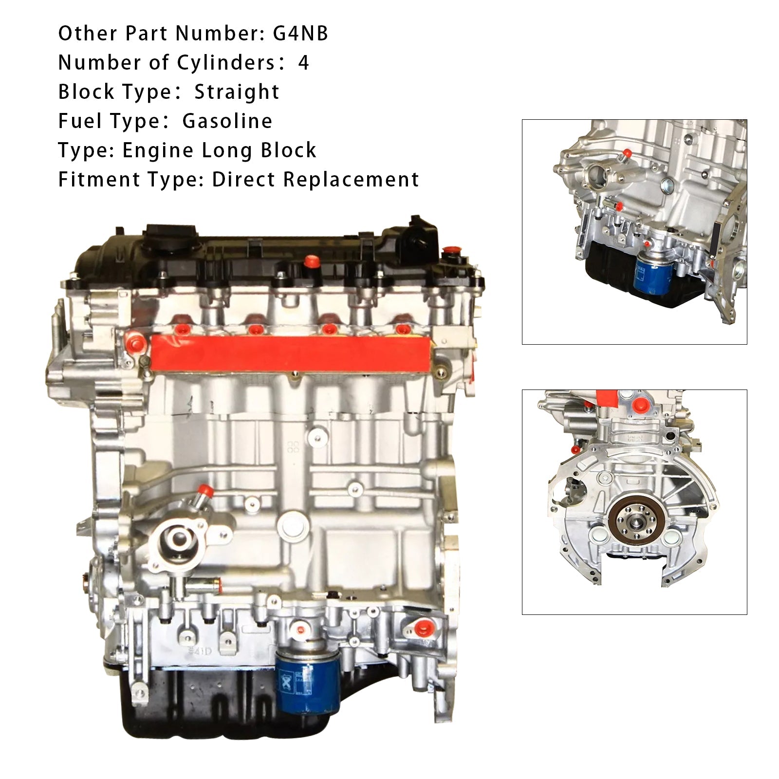 Brand New Engine Motor 1.8L 4 Cylinder G4NB Nu MPI For Kia Forte 2014-2016