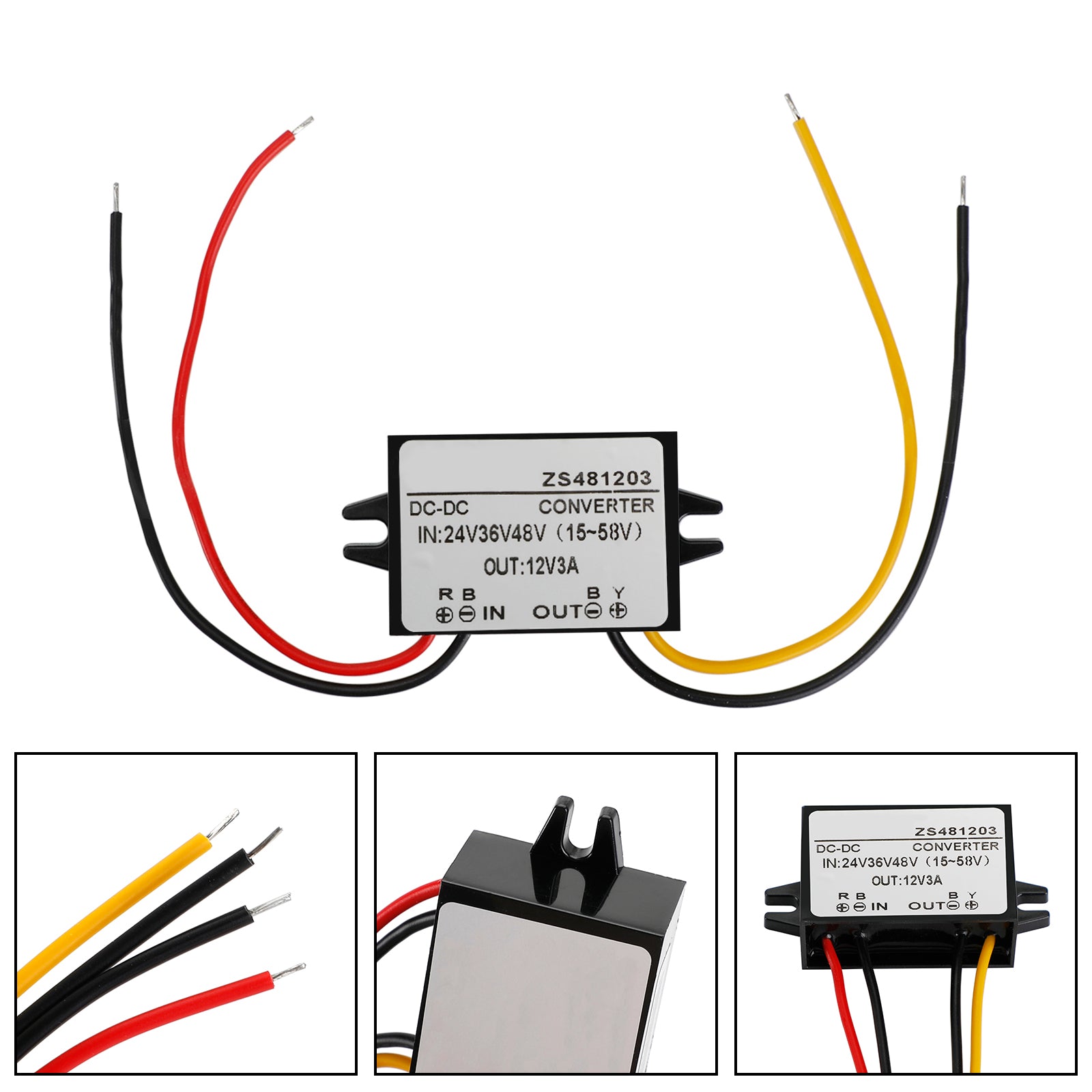 Waterproof DC-DC Converter 24V 36V 48V Step Down to 12V Power Supply Module, 3A