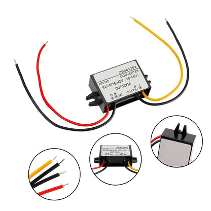 Waterproof DC-DC Converter 24V 36V 48V Step Down to 12V Power Supply Module, 3A