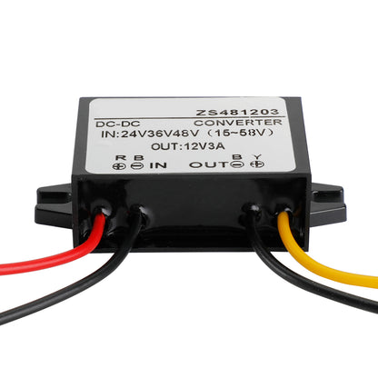 Waterproof DC-DC Converter 24V 36V 48V Step Down to 12V Power Supply Module, 3A