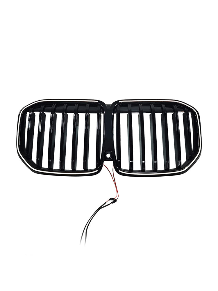 2023-2026 Fit BMW X7 G07 W/LED Black Single Line Front Bumper Grille Grill