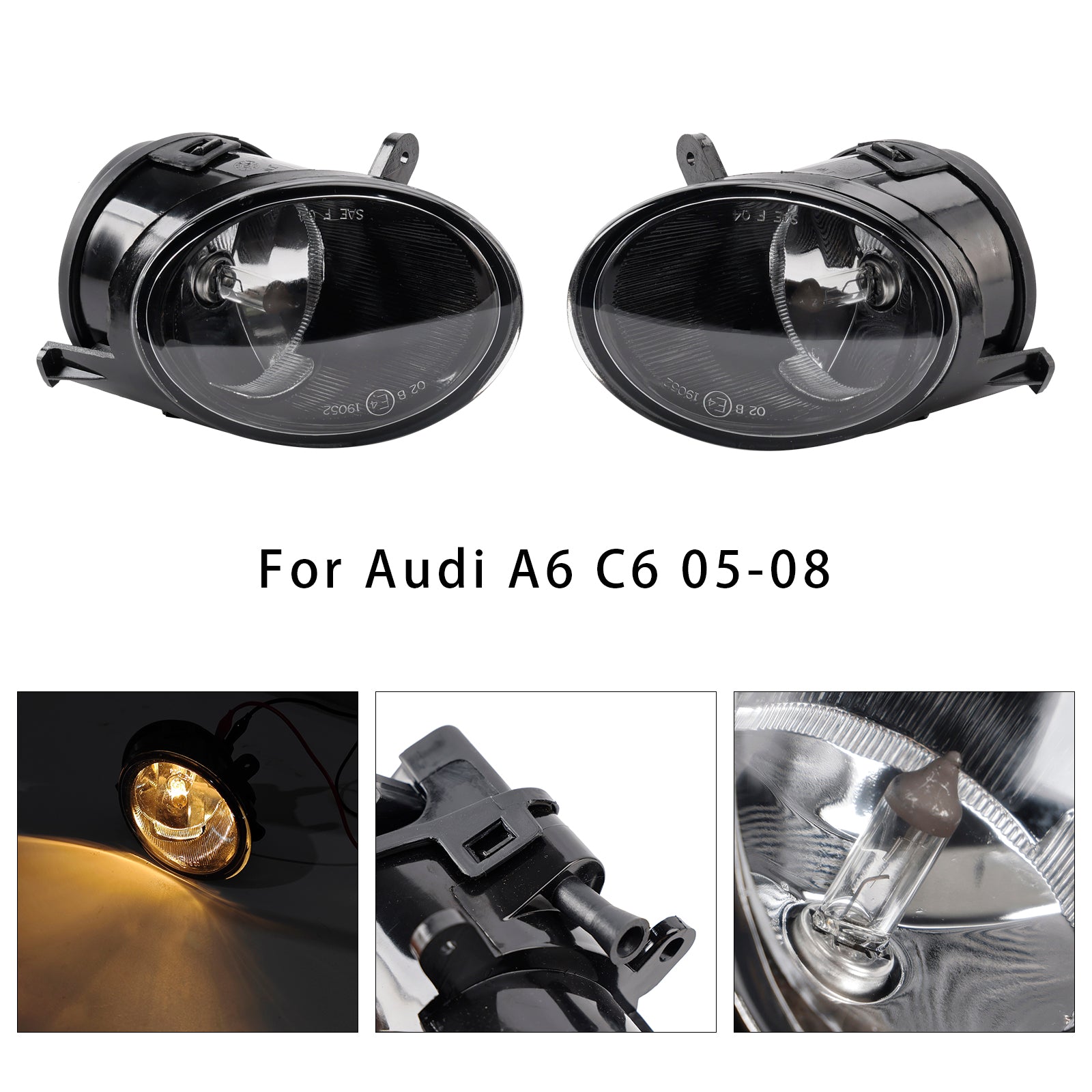 2005 2006 2007 2008 Audi A6 C6 Pair Front Bumper Driving Fog Light