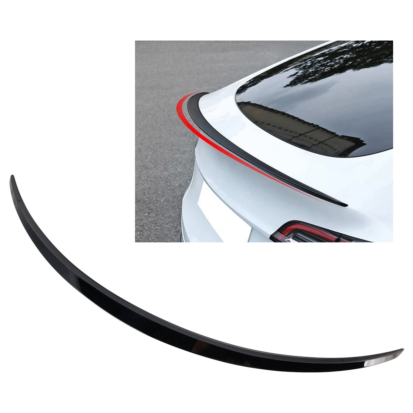 2020+ Tesla Model Y Gloss Black Rear Boot Spoiler Original Factory Style