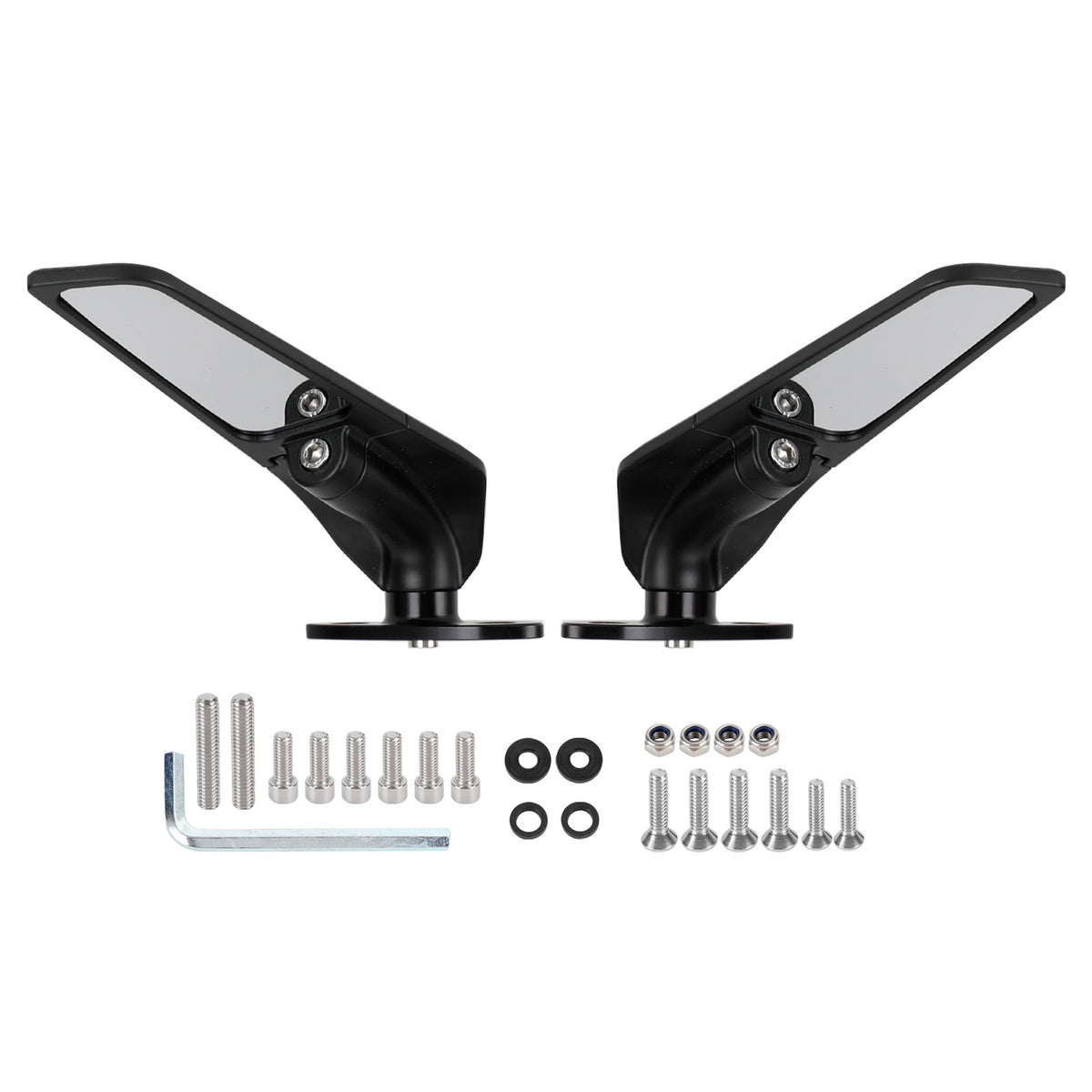 Adjustable Wing Fin Rearview Mirrors For Kawasaki Ninja 250 300 400 650 13-21