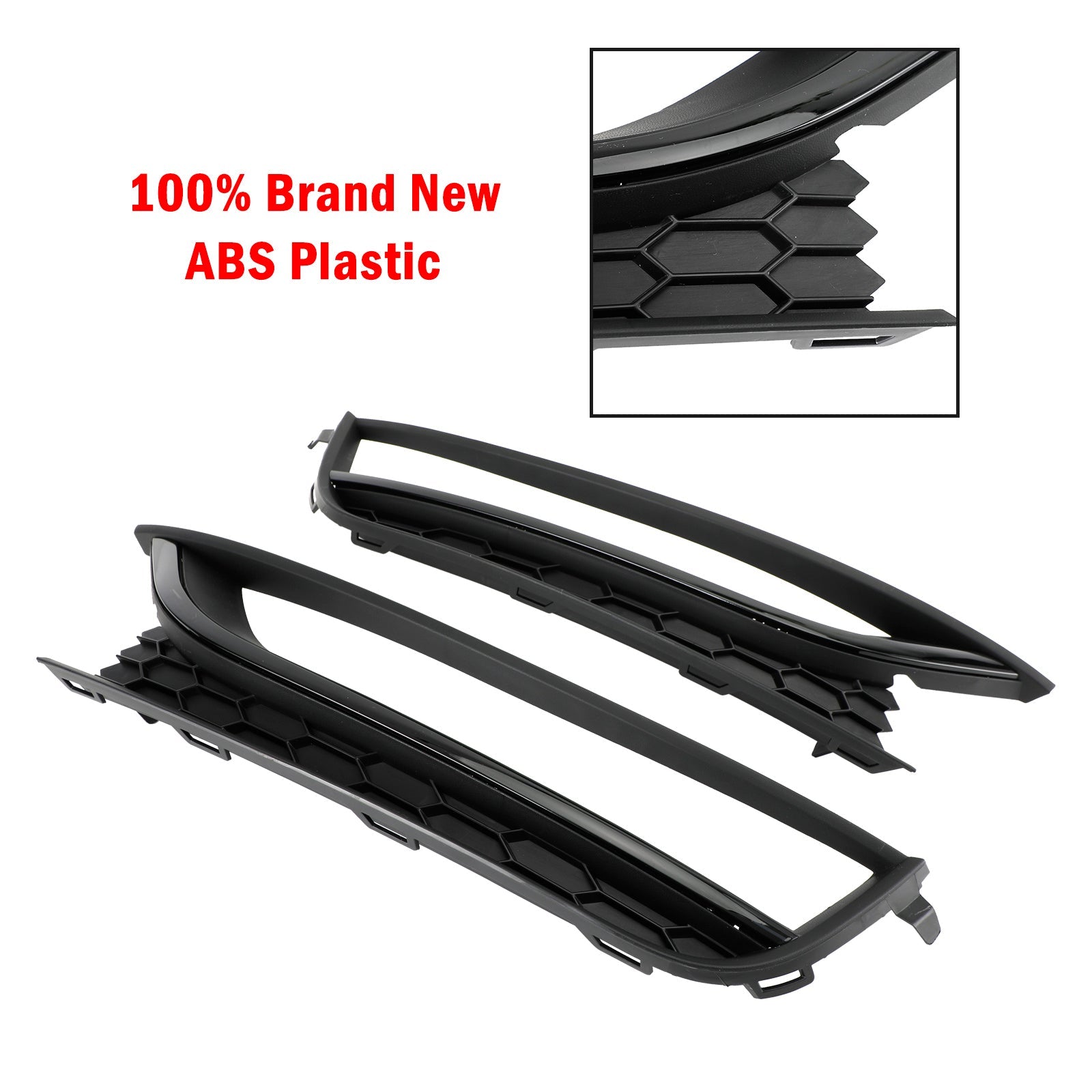2012-2015 VW Passat 2PCS Front Honeycomb Driving Fog Light Cover Black