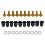 Motorcycle Wind Screen Shield Alu M5x16mm Screw Bolt Washers kit Gold 10 Pack