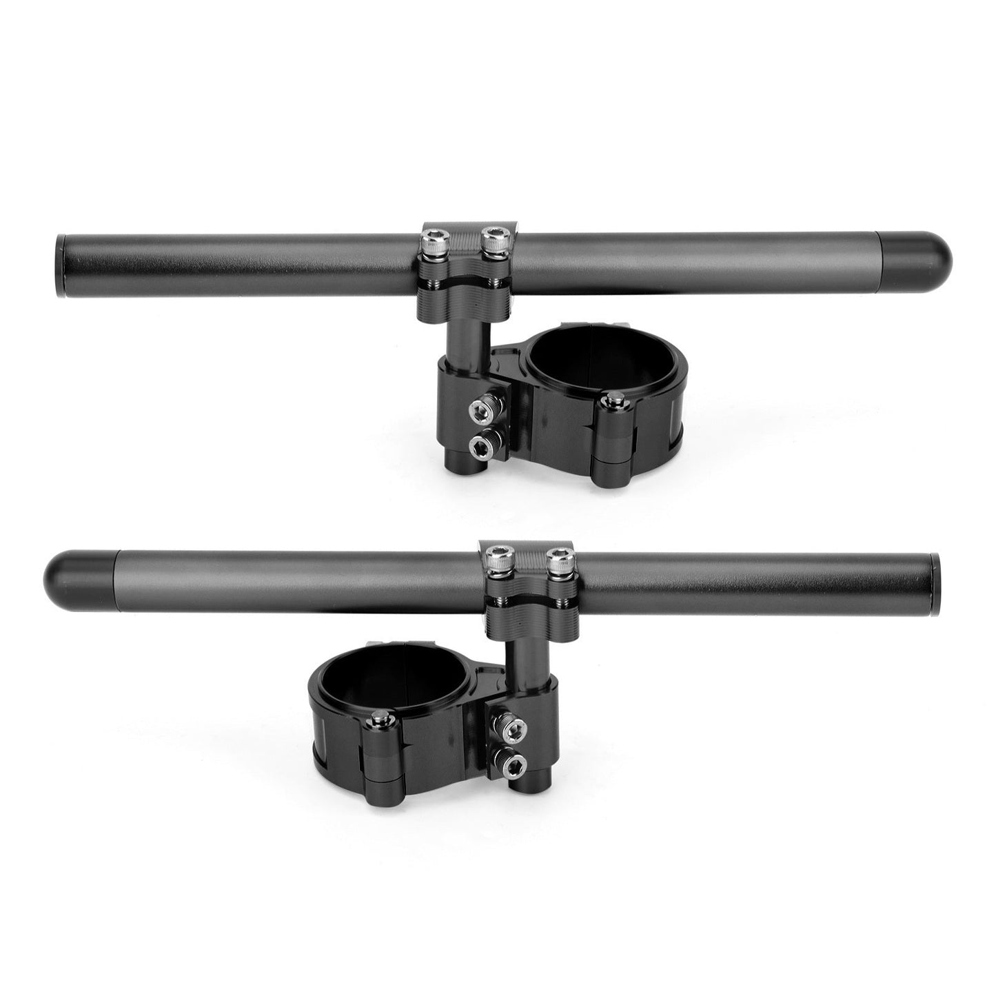 Universal Adjustable Rotatable CNC Billet Clip Ons Fork Tube Handlebar Kit 47mm Black Generic