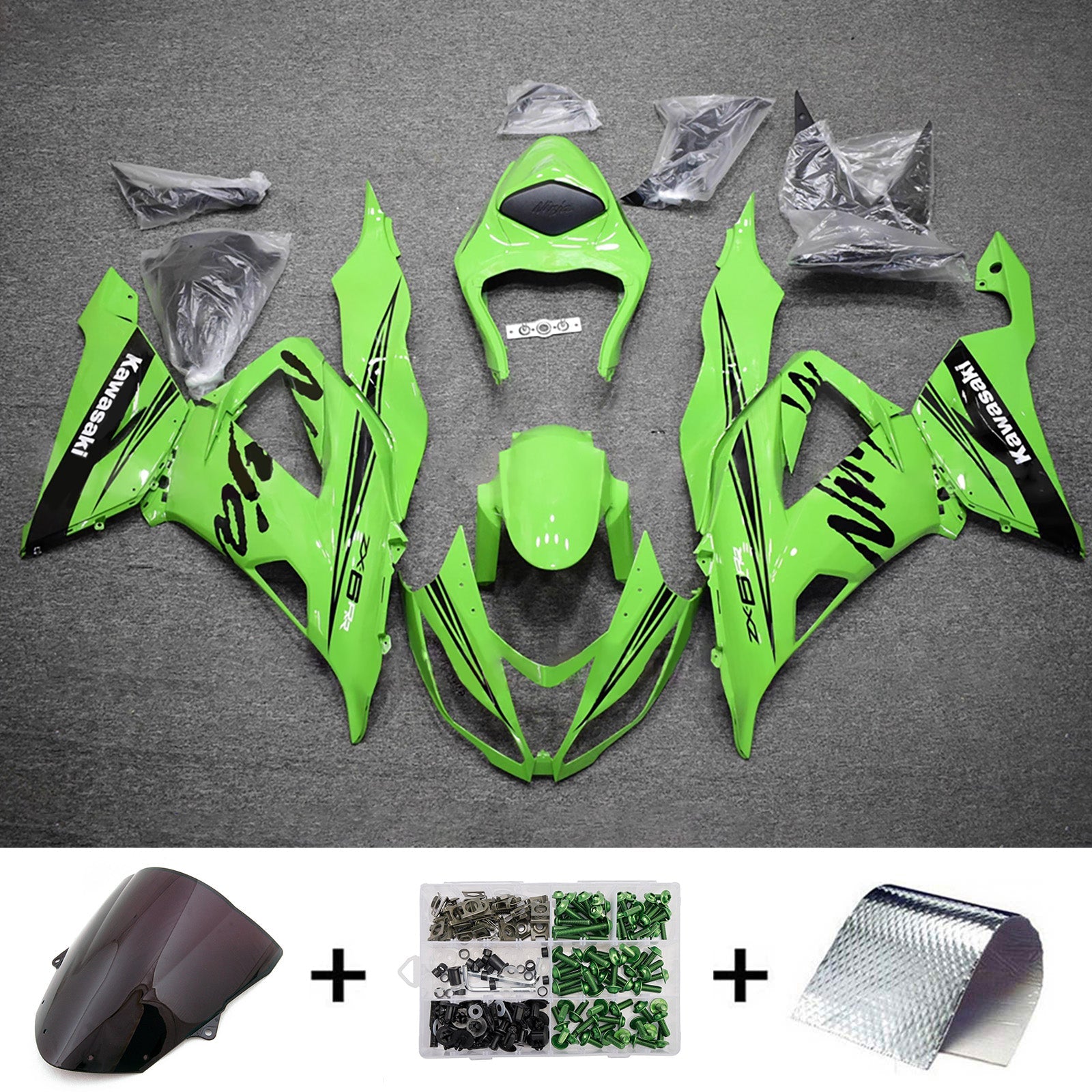 Injection Fairing Kit Bodywork Plastic ABS fit For Kawasaki ZX6R 636 2013-2018