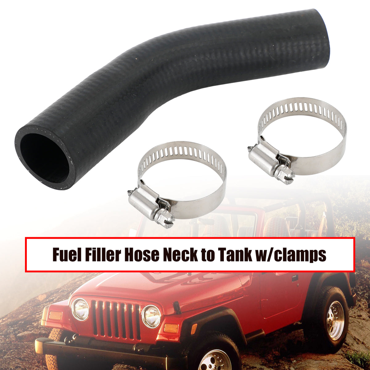Fuel Filler Hose Neck to Tank W/Clamps For Jeep TJ Wrangler 2003 2004-2006