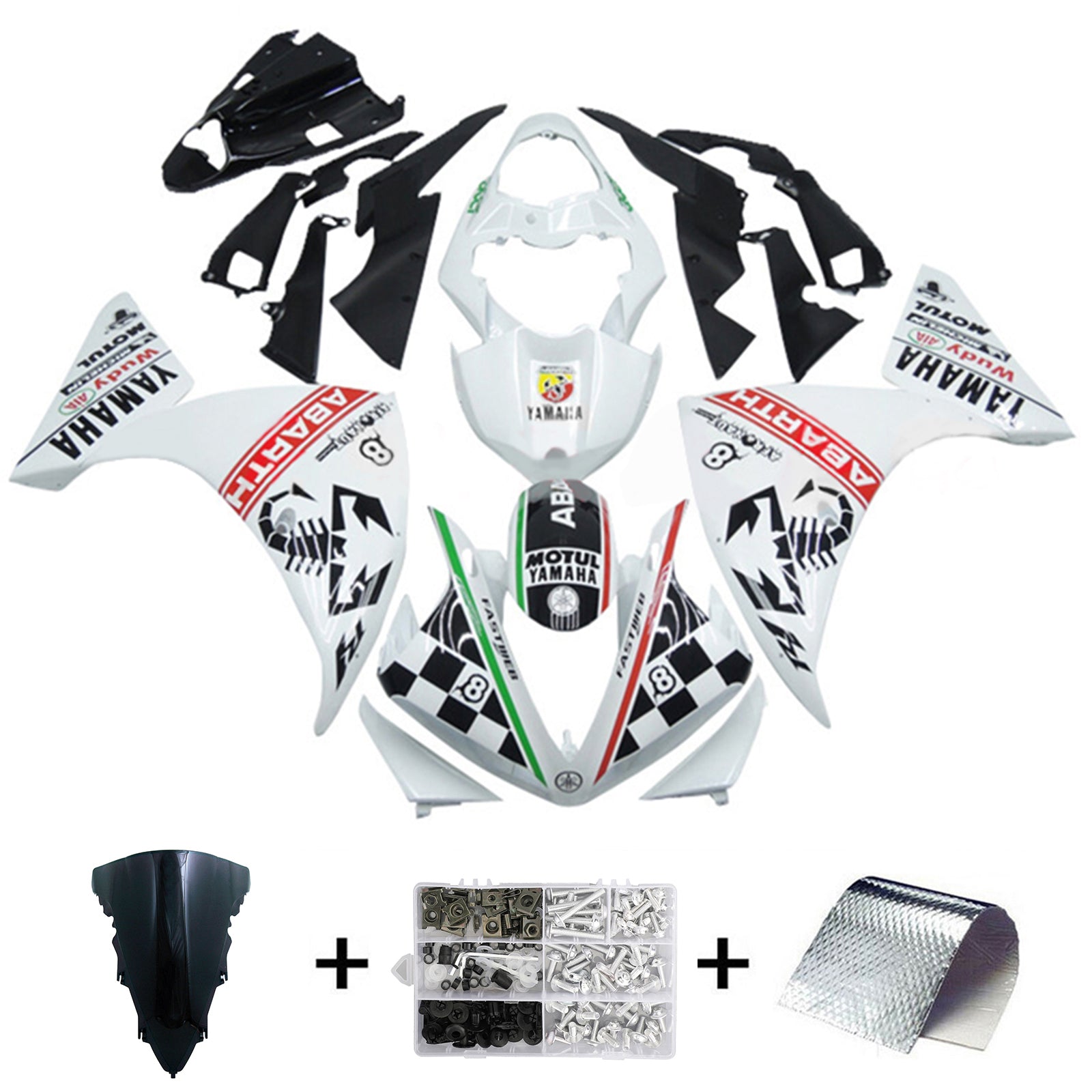 2012-2014 Yamaha YZF-R1 Injection Fairing Kit Bodywork Plastic ABS