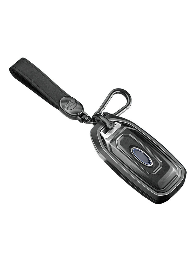 Aluminum Alloy TPU Black Car Key Case Cover With Buckle For Ford
