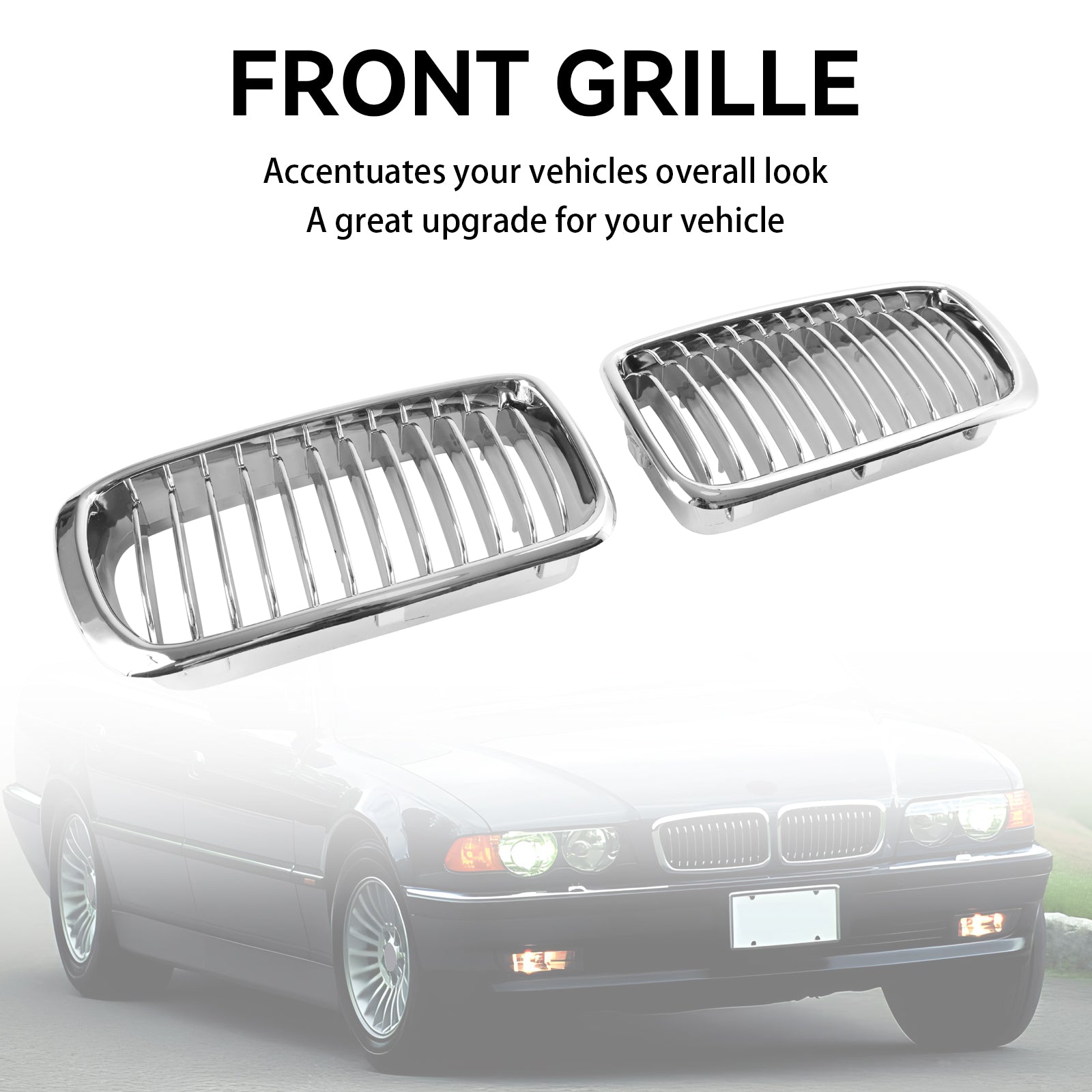 BMW 7 Series E38 1994-2001 Chrome Front Kidney Grill Grille 2PCS
