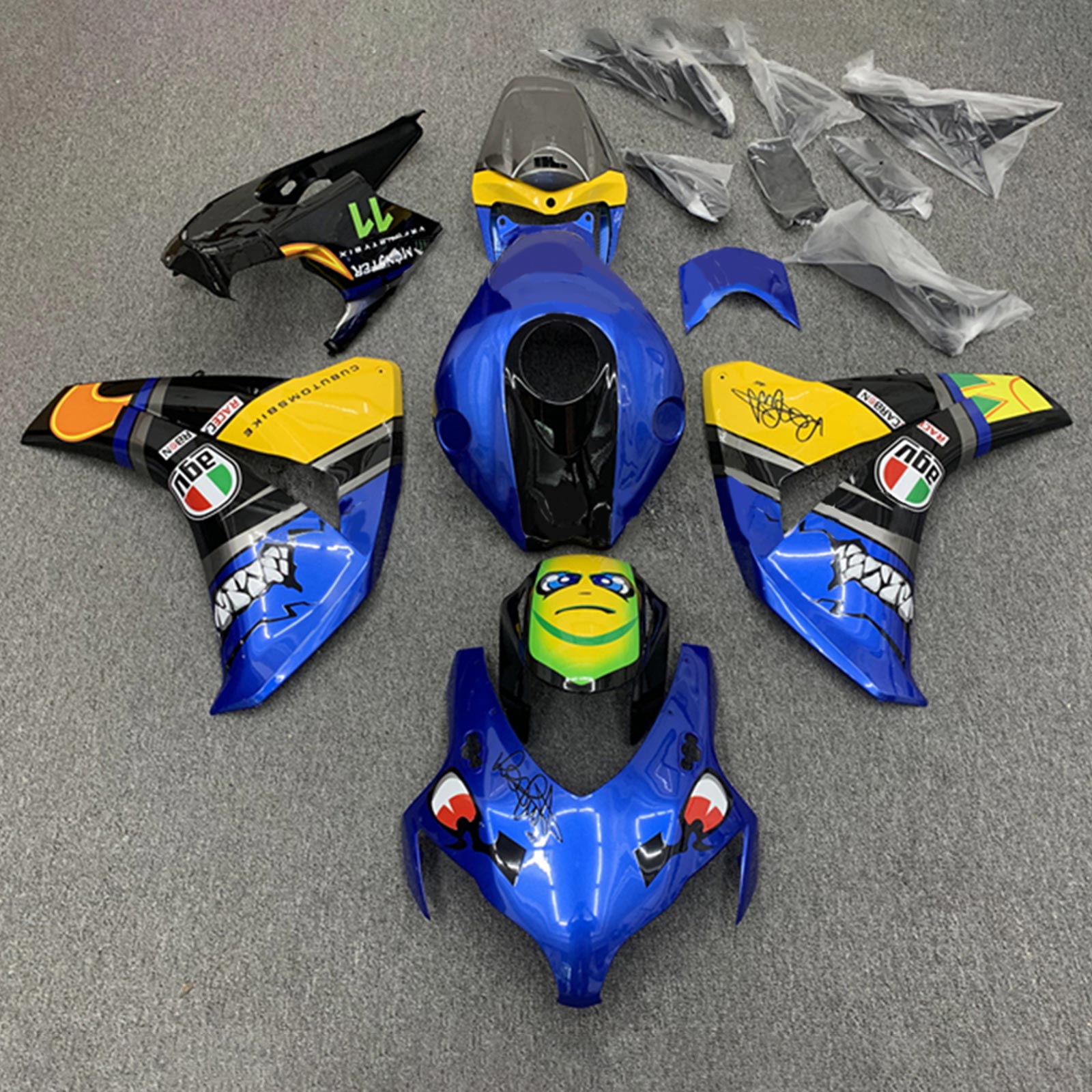 2008-2011 Honda CBR1000RR Injection Fairing Kit Bodywork Plastic ABS#203