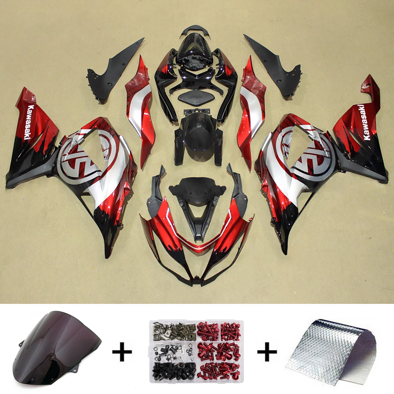 Injection Fairing Kit Bodywork Plastic ABS fit For Kawasaki ZX6R 636 2013-2018