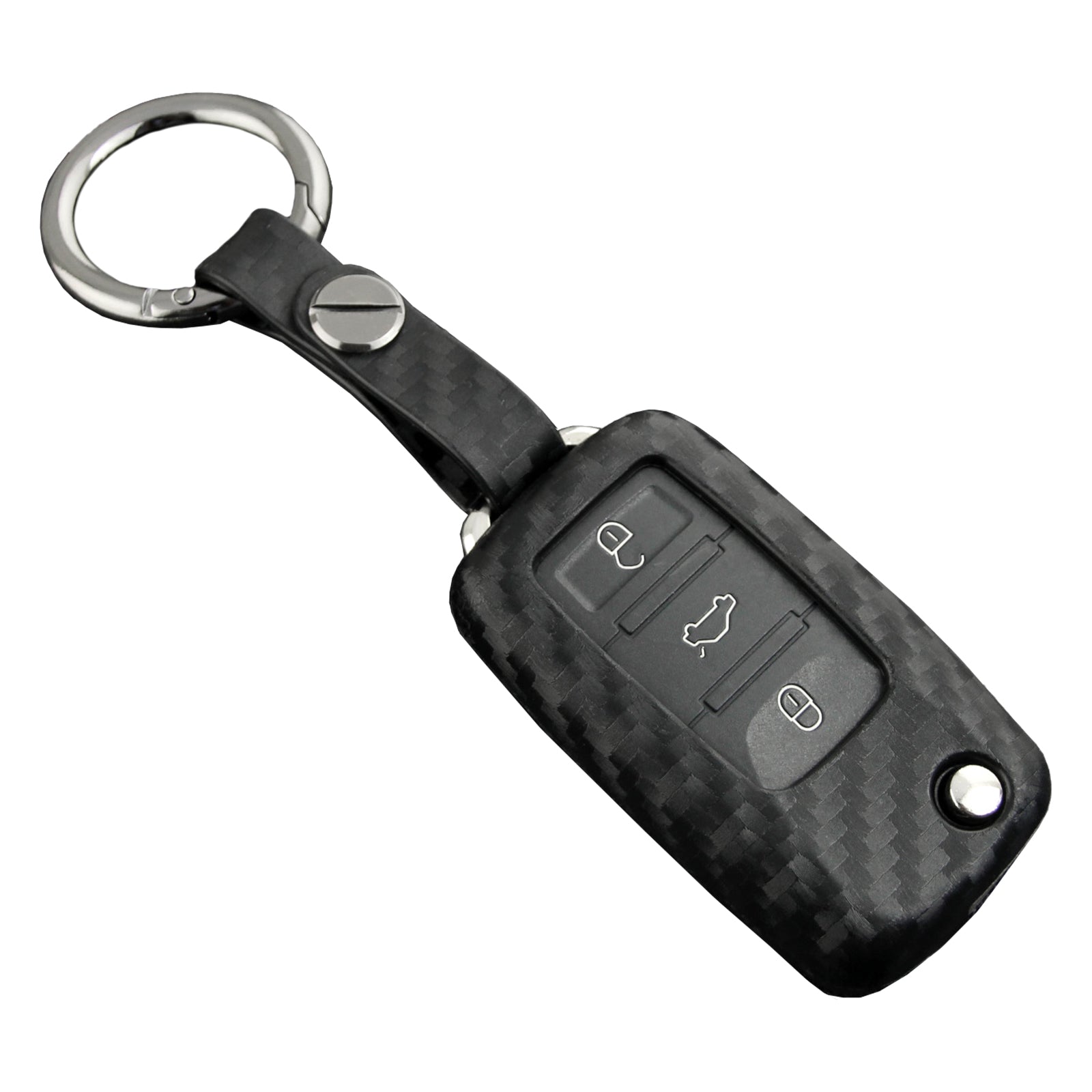 Leather Silicone Car Key Case Cover With Buckle For Volkswagen Golf MK6