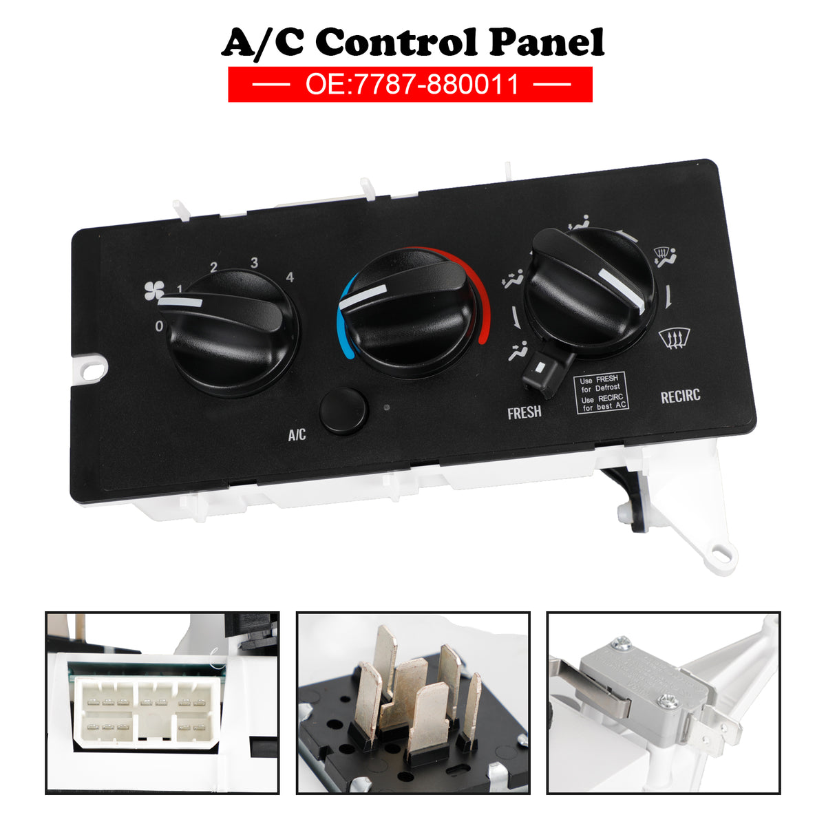 2001-2005 Mack CH613 A/C Control Panel 7787-880011 1000149542 Generic