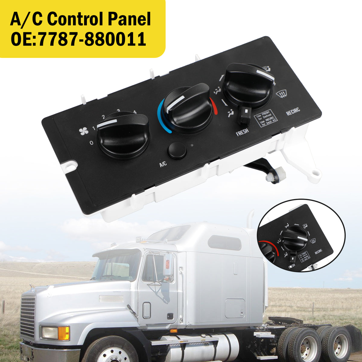 2001-2005 Mack CH613 A/C Control Panel 7787-880011 1000149542 Generic